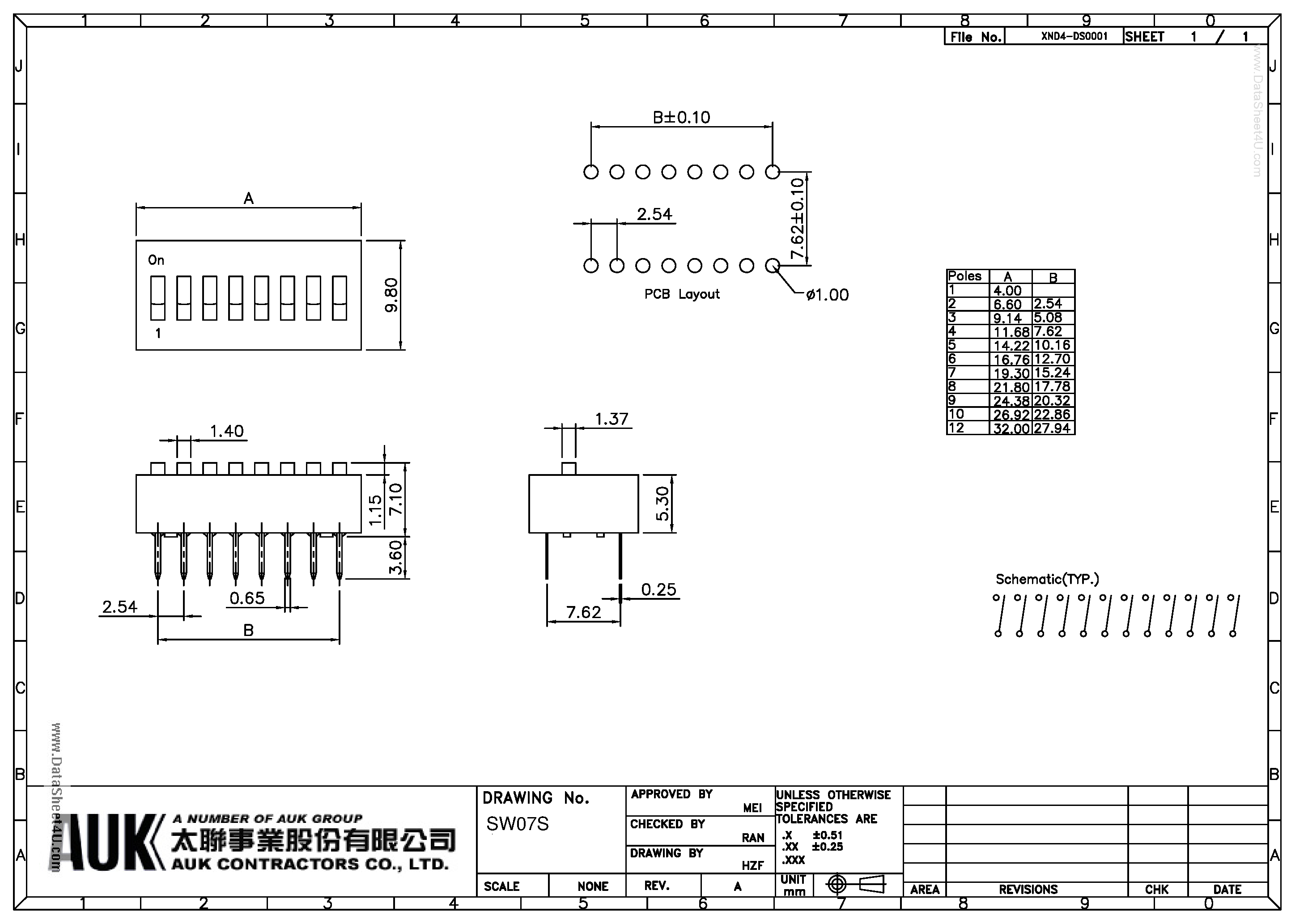 Даташит на микросхему SW07S страница 1 Даташит SW07S - Multiple Actuator страница 1