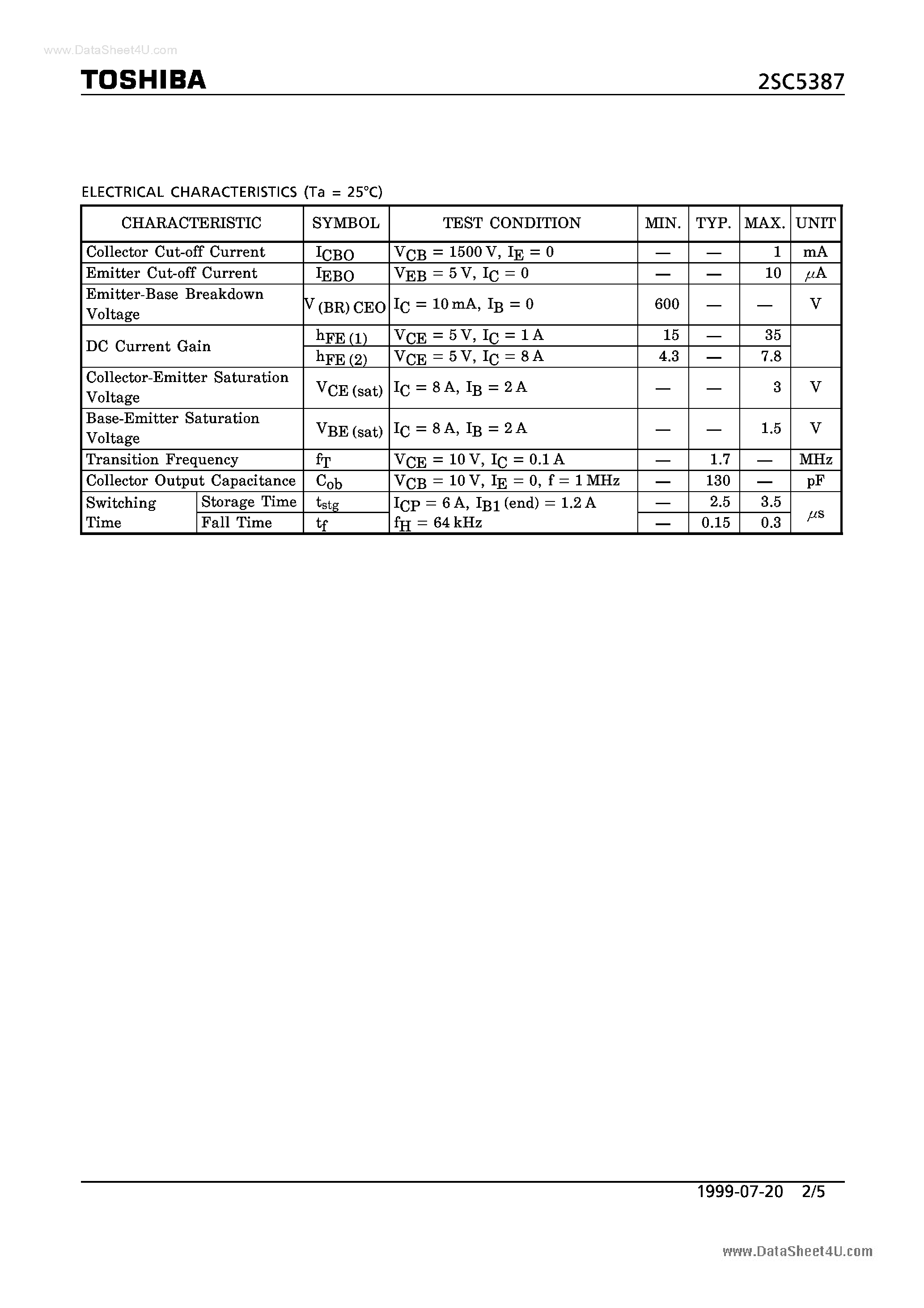 Даташит C5387 - Search -----> 2SC5387 страница 2