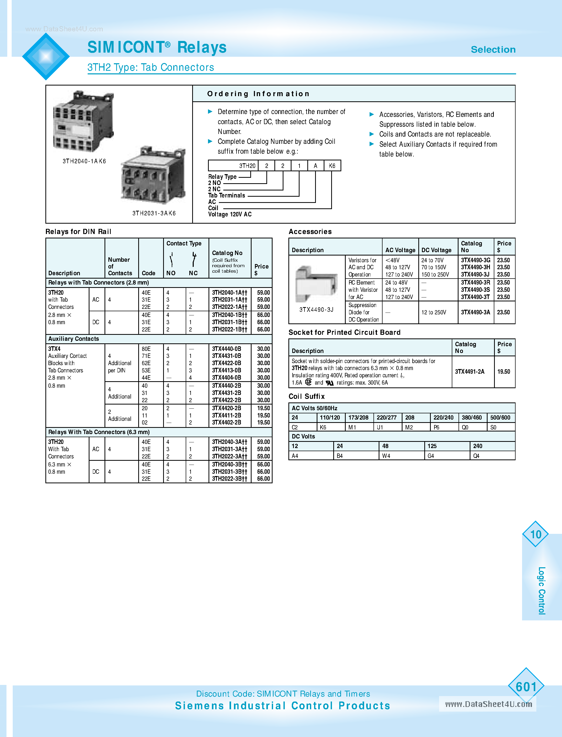 Datasheet 3TH2022-xA - Relays page 1