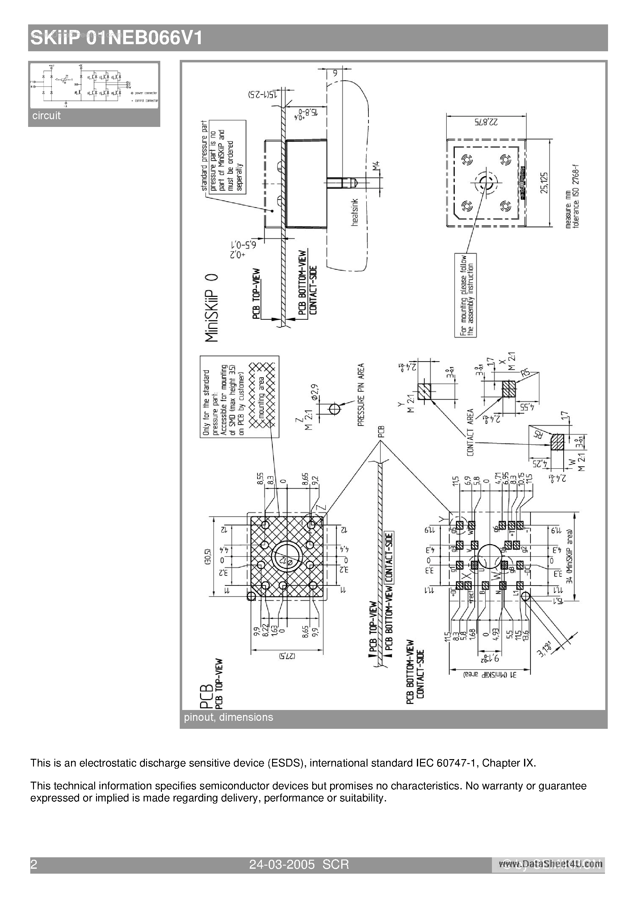 Datasheet SKIIP01NEB066V1 page 2 Datasheet SKIIP01NEB066V1 - 1-phase bridge rectifier brake chopper 3-phase bridge inverter page 2