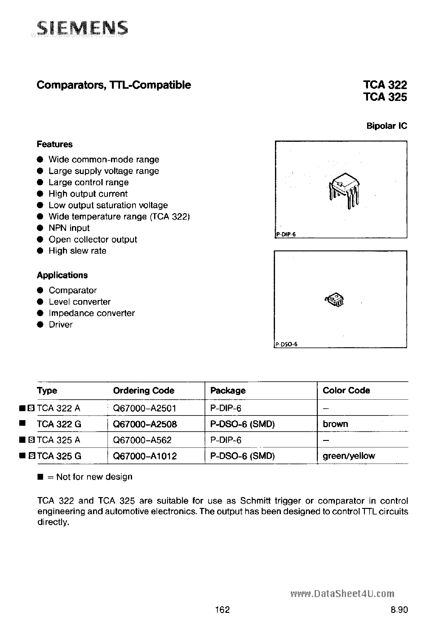 Даташит на микросхему TCA312 страница 2 Даташит TCA312 - (TCA322 / TCA325) TTL Compatible страница 2