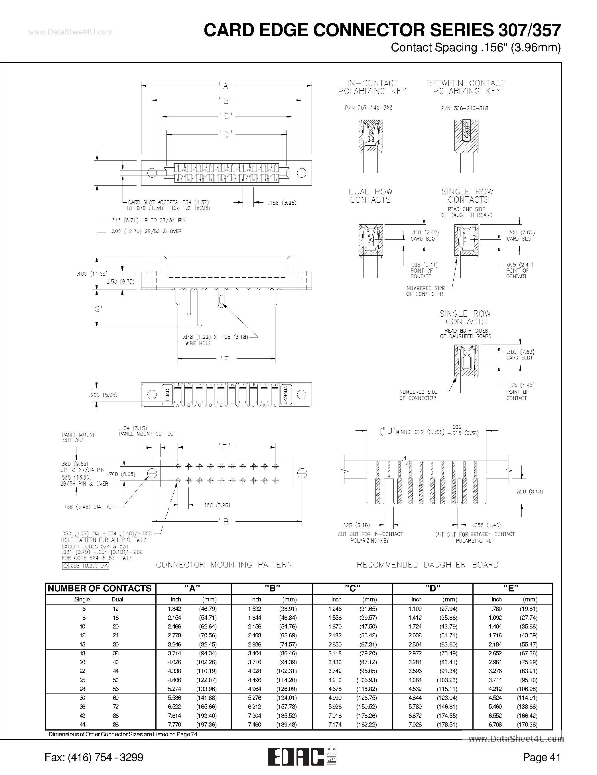 Даташит 307-006 - CARD EDGE CONNECTOR страница 2