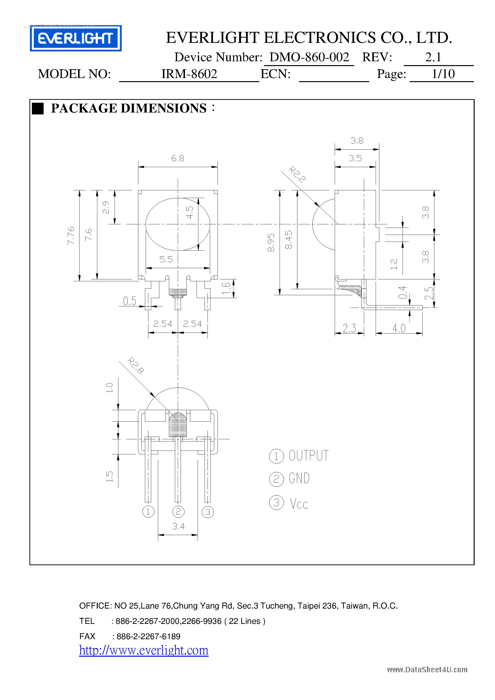 Даташит на микросхему IRM-8602 страница 1 Даташит IRM-8602 - IRM8602 страница 1