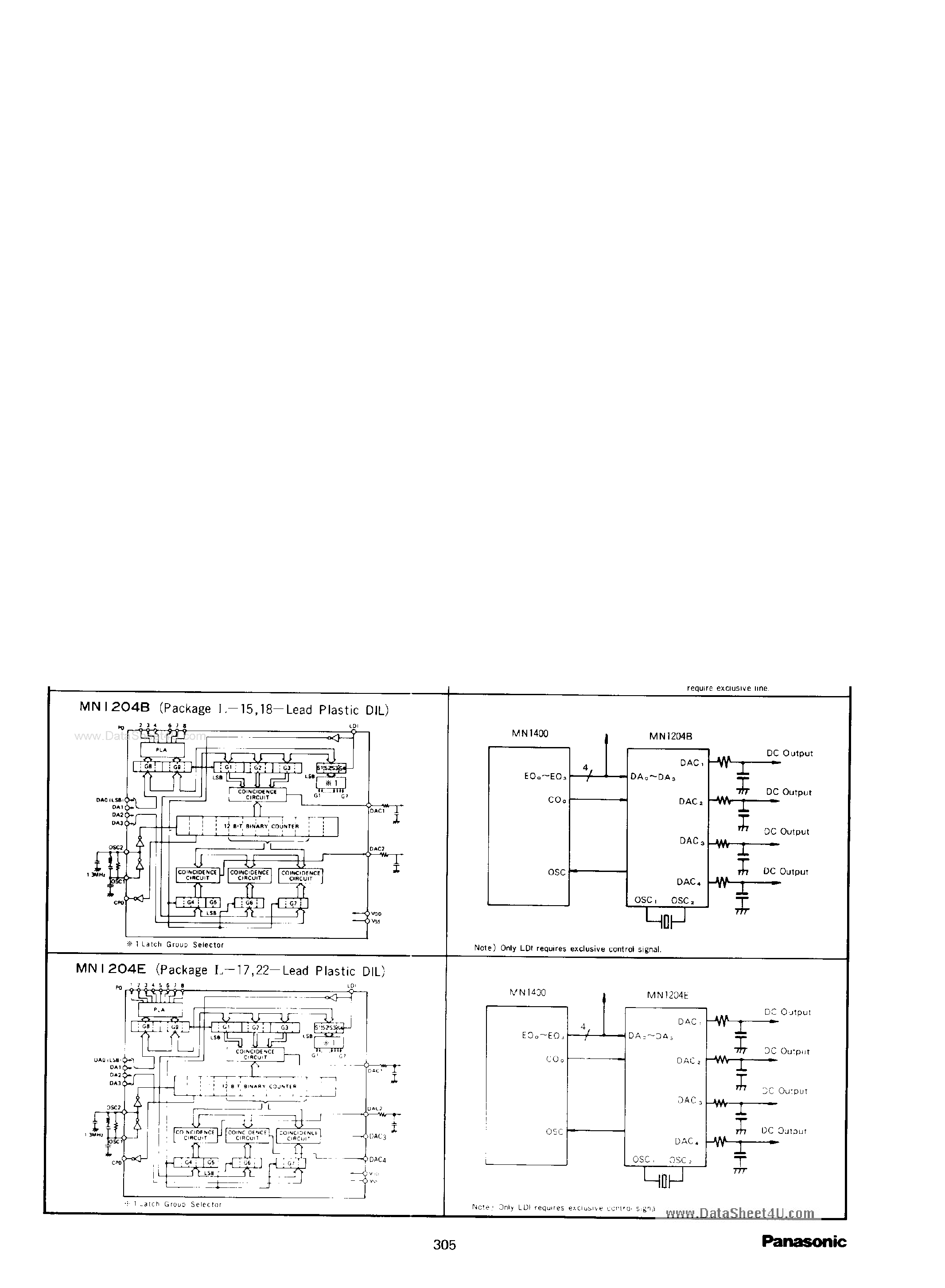 Даташит на микросхему MN1204B страница 2 Даташит MN1204B - NMOS D/A Converter страница 2