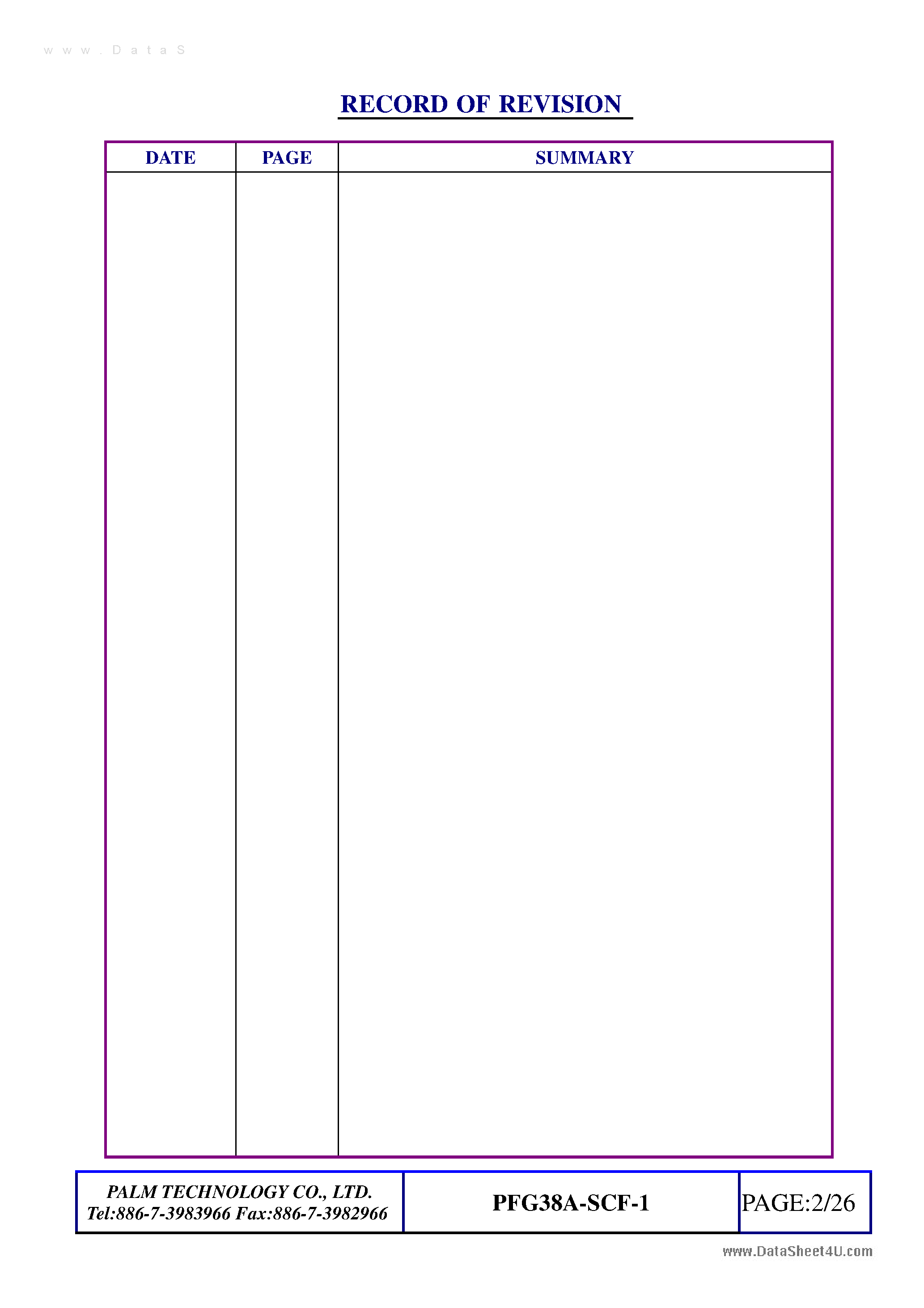 Datasheet PFG38A-SCF-1 - LCD page 2