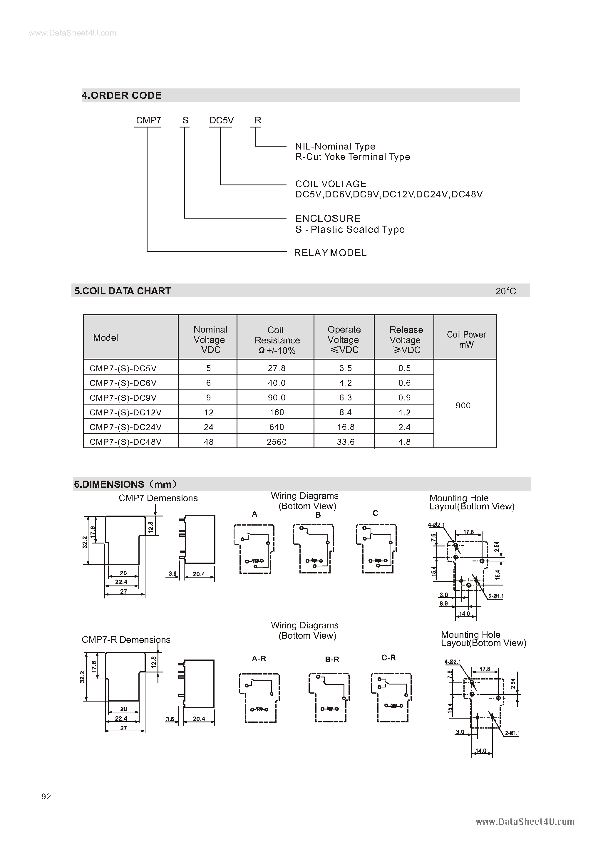 Даташит CMP7-DCxxV - (CMP7 Series) Relay страница 2