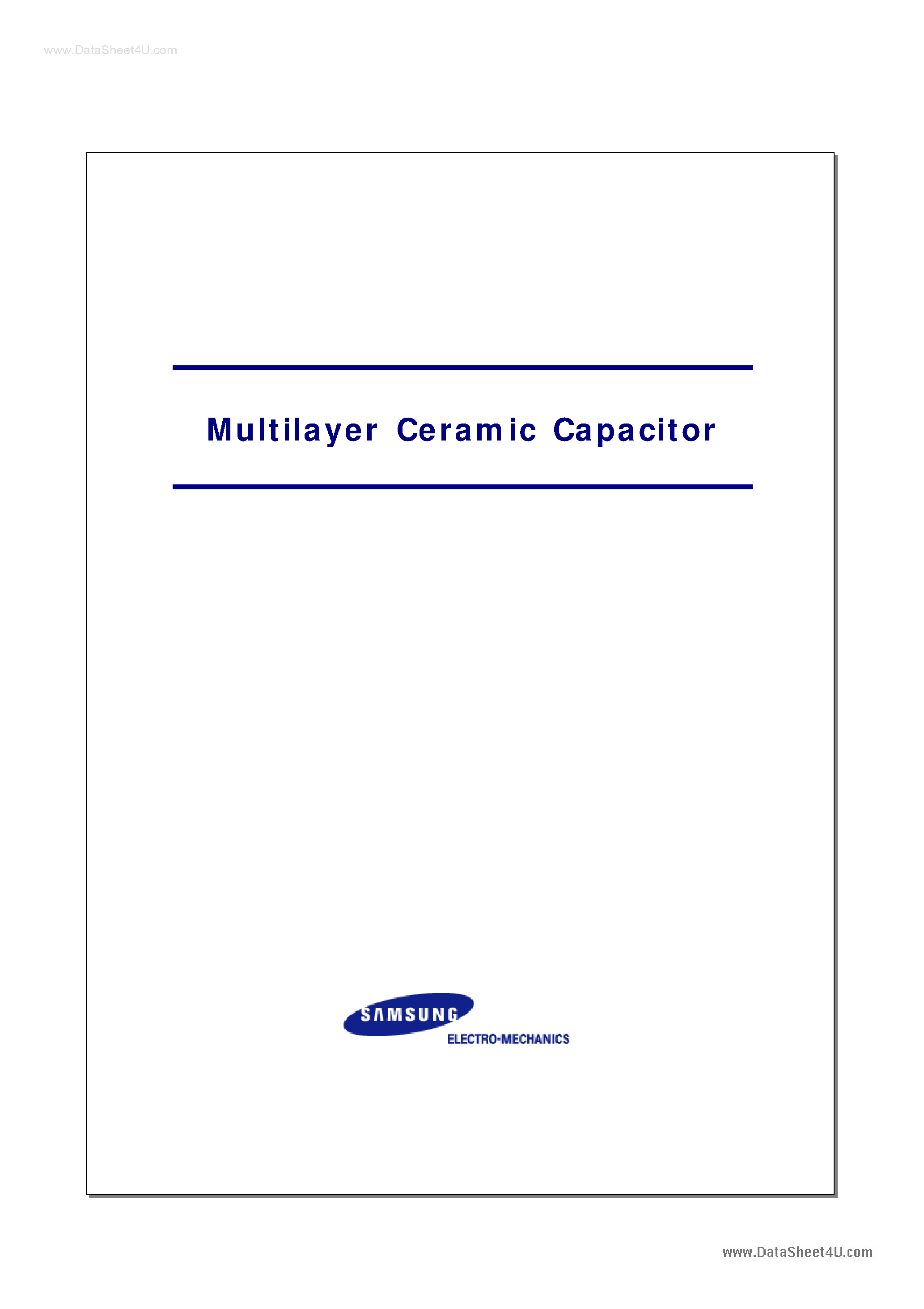 Datasheet CL31xxxxxxxx - Multilayer Ceramic Capacitor page 1