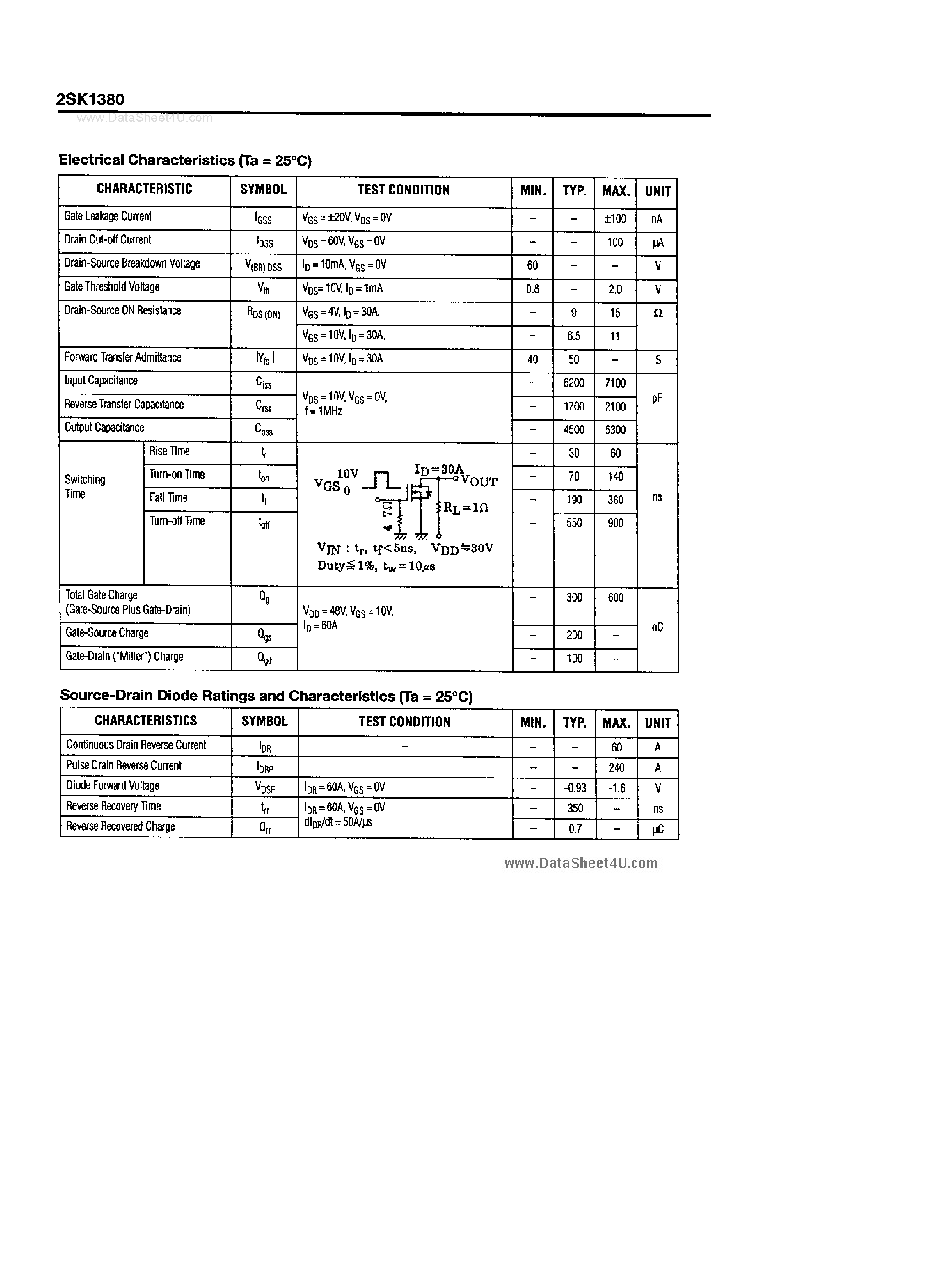 Даташит 2SK1380 - Field Effect Transistor страница 2
