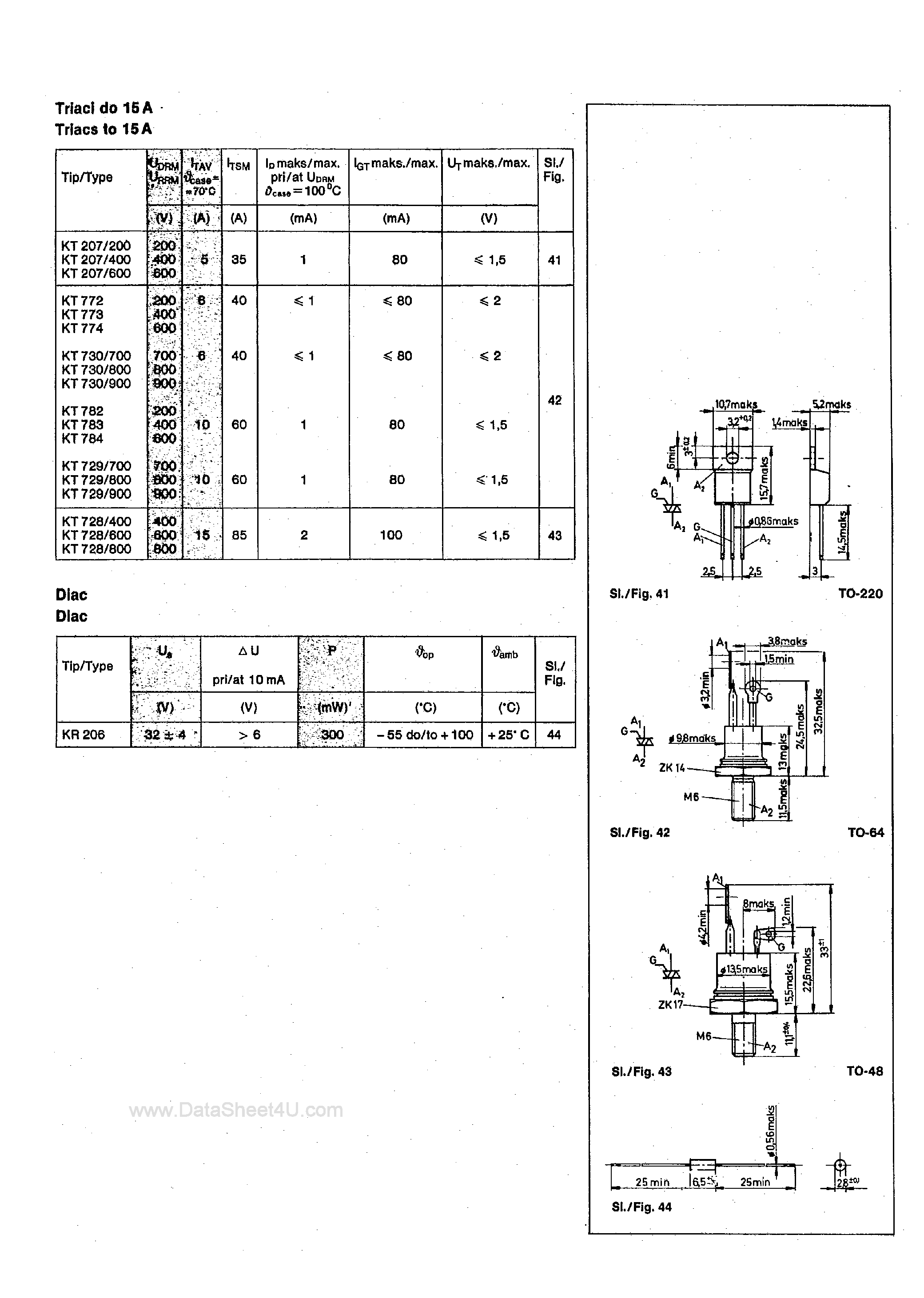 Даташит на микросхему KT207/600 страница 1 Даташит KT207/600 - Triac страница 1