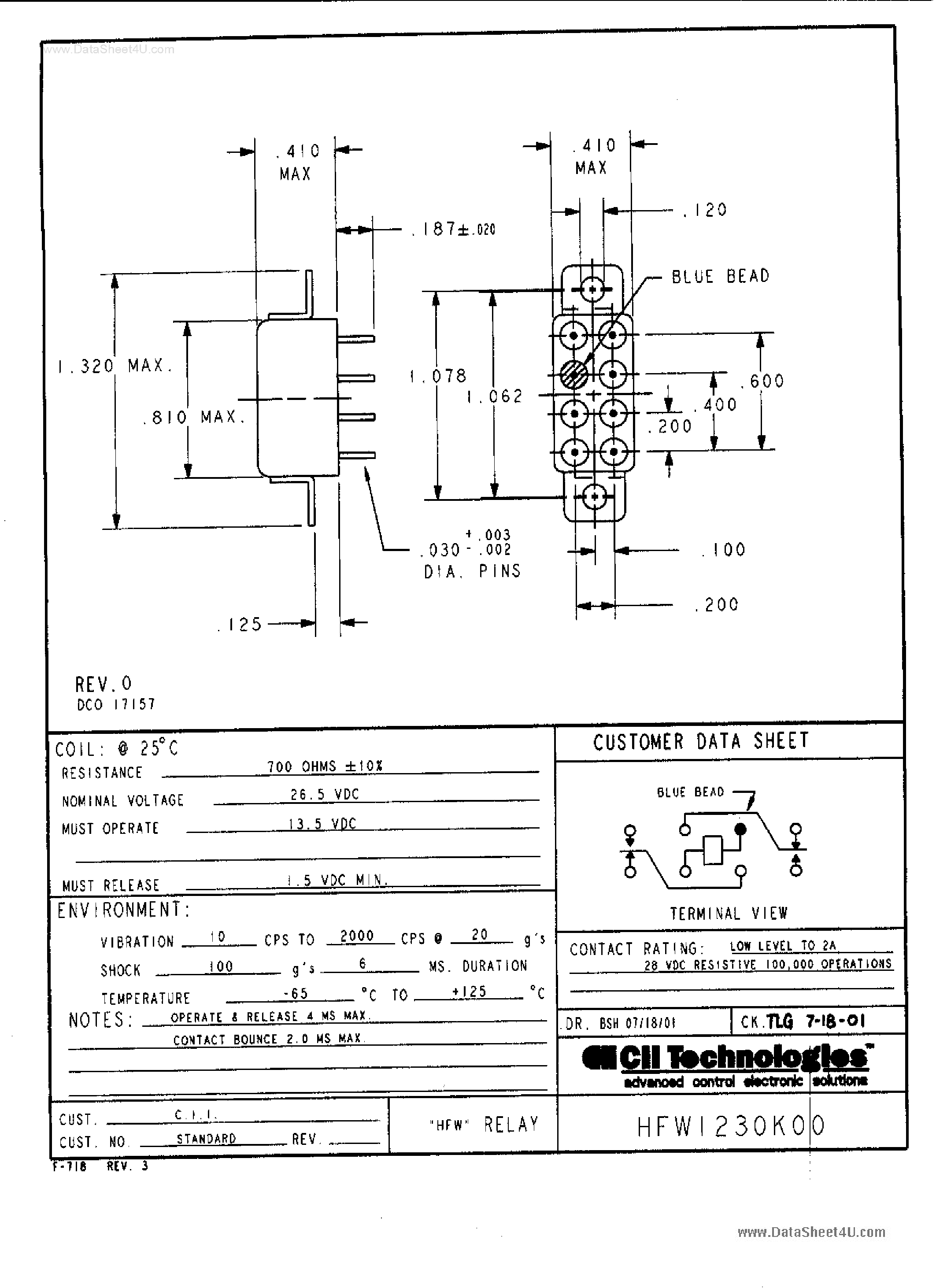 Даташит HFW1230K00 - Relay страница 1