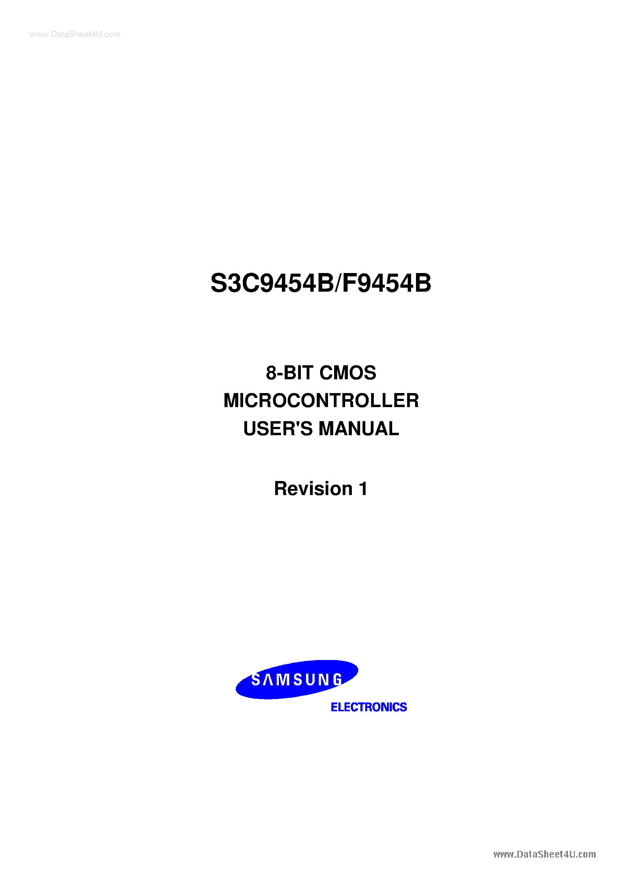 Даташит S3C9454B - 8-Bit CMOS Microcontroller страница 1
