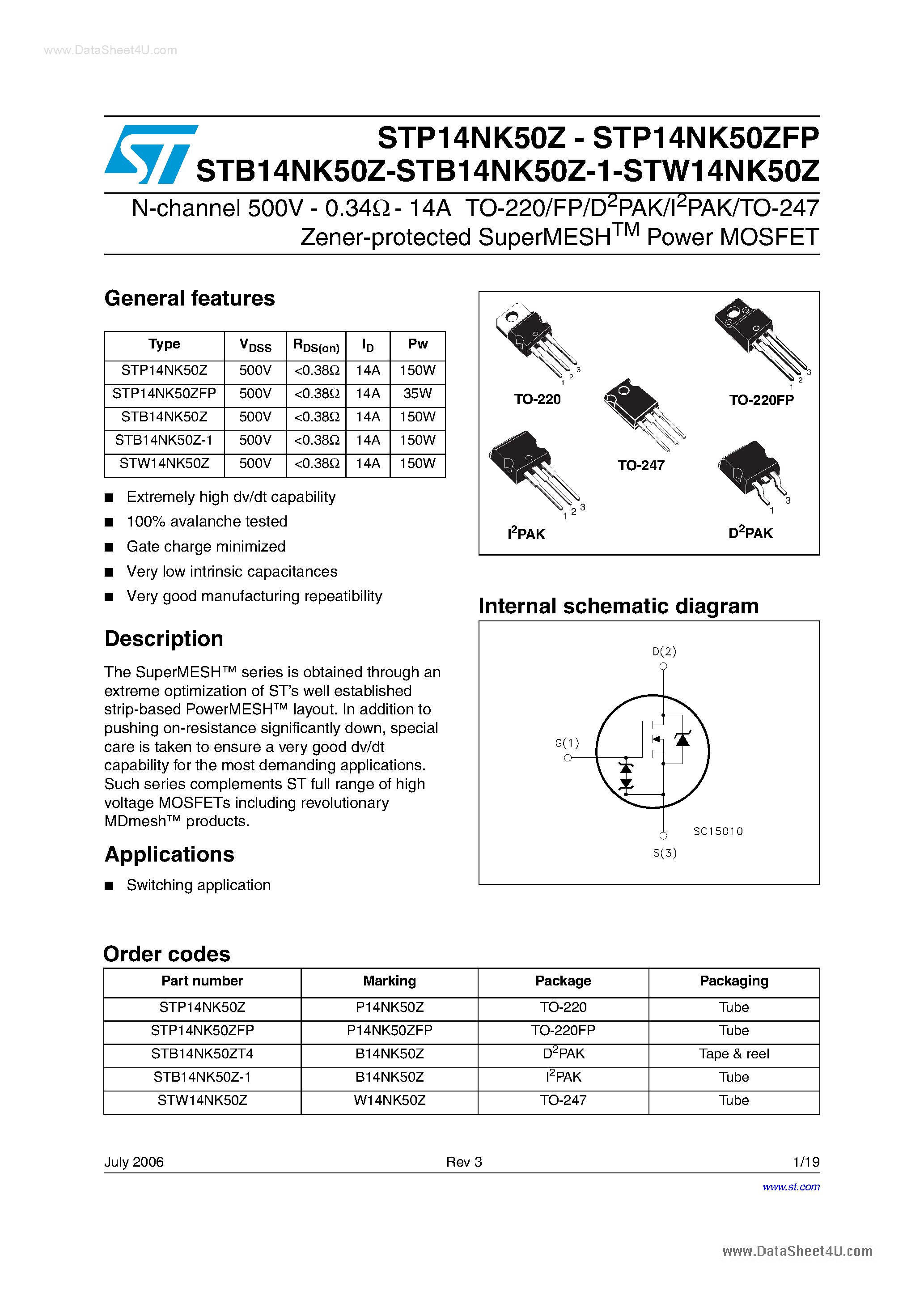 Даташит на микросхему P14NK50Z страница 1 Даташит P14NK50Z - Search -----> STP14NK50Z страница 1