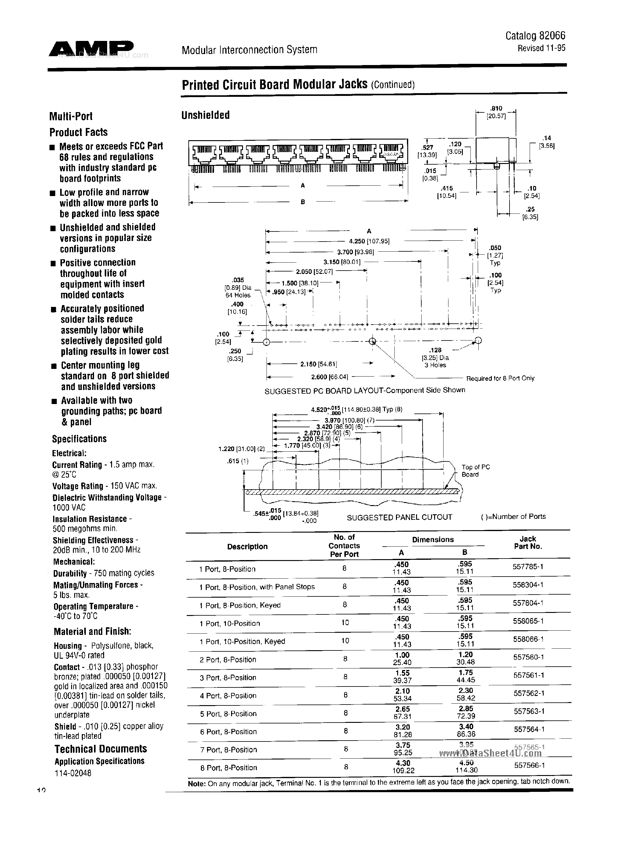 Даташит 557560-1 - Connector страница 1