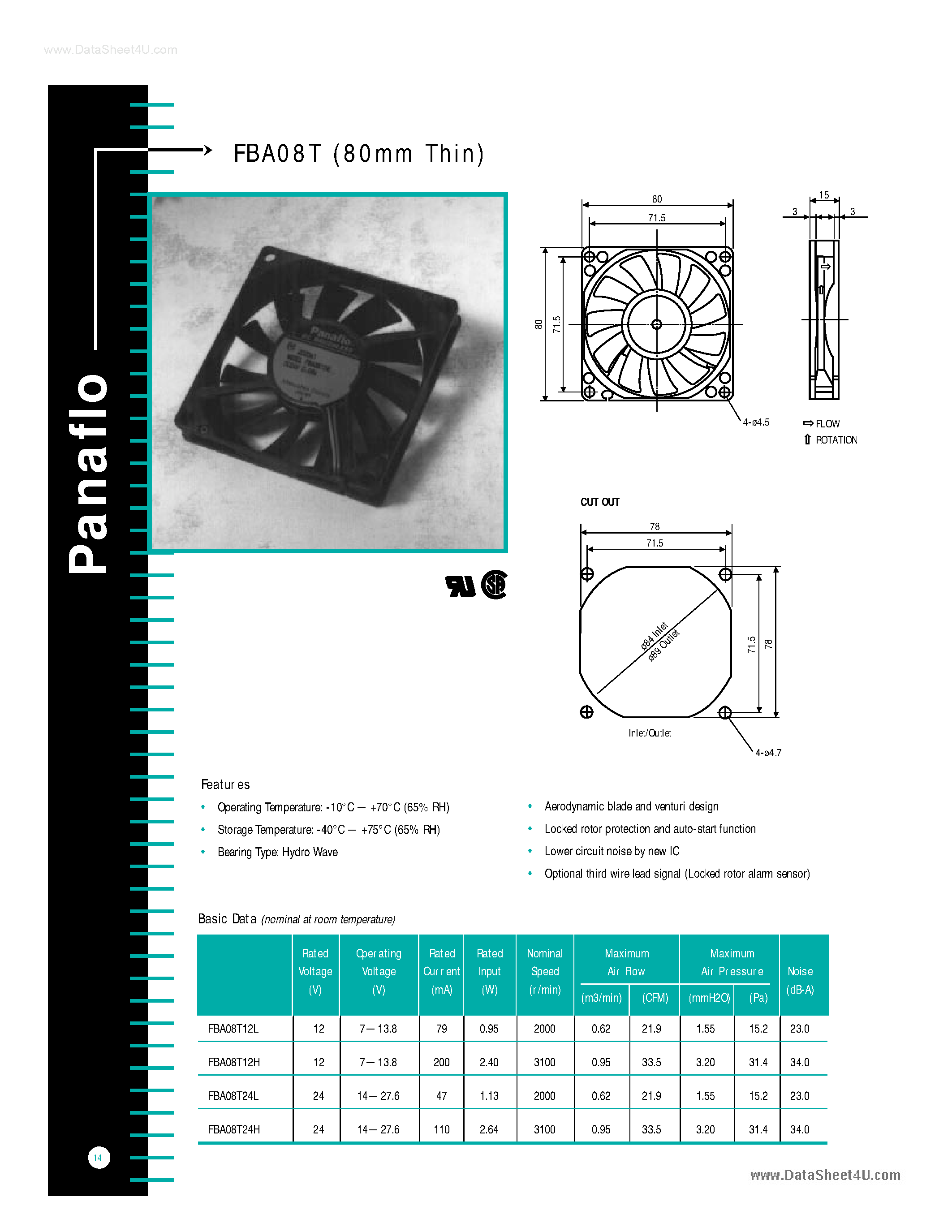 Datasheet FBA08T - Fan page 1