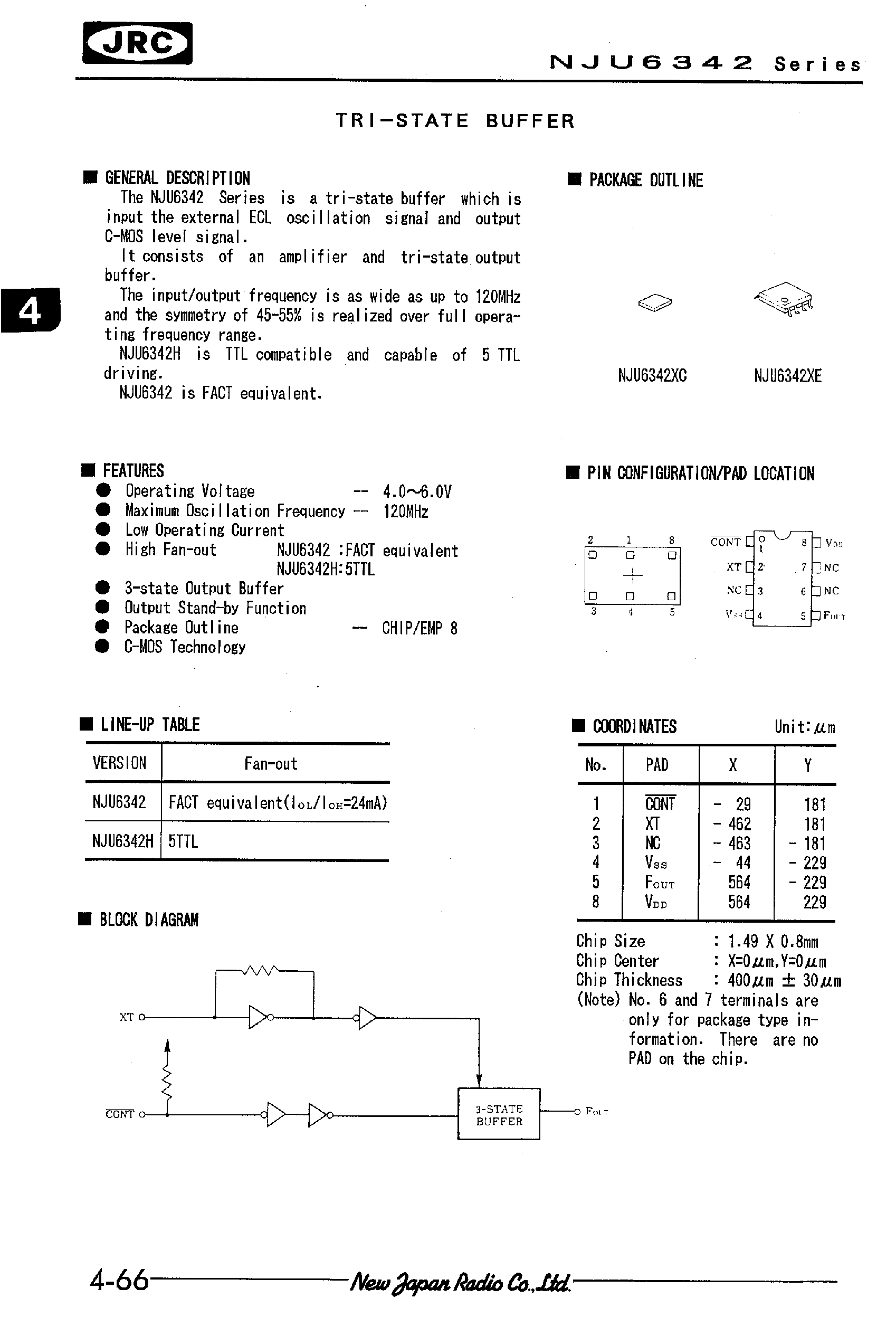 Datasheet NJU6342 - TRI-STATE BUFFER page 1