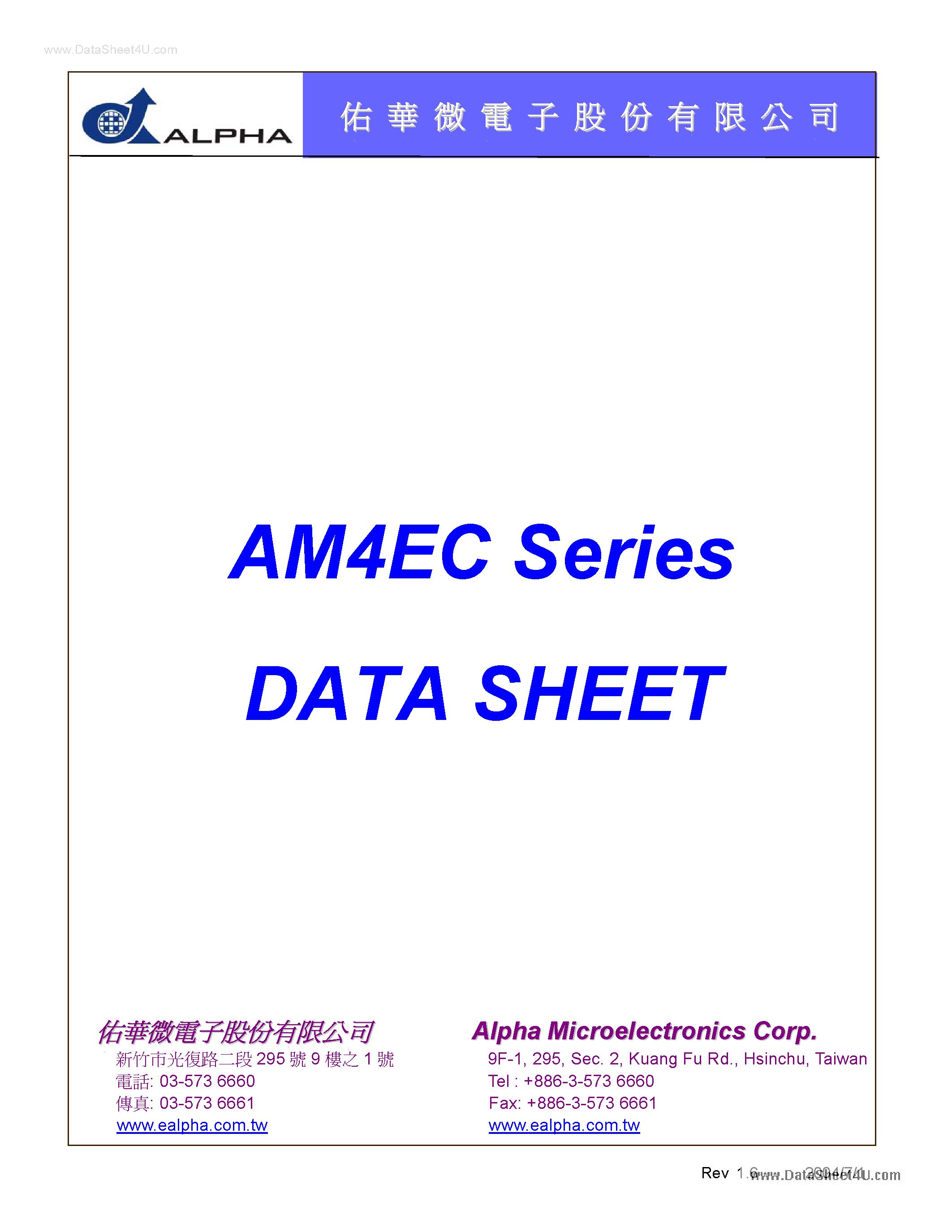 Datasheet AM4EC page 1 Datasheet AM4EC - AM4EC Series page 1
