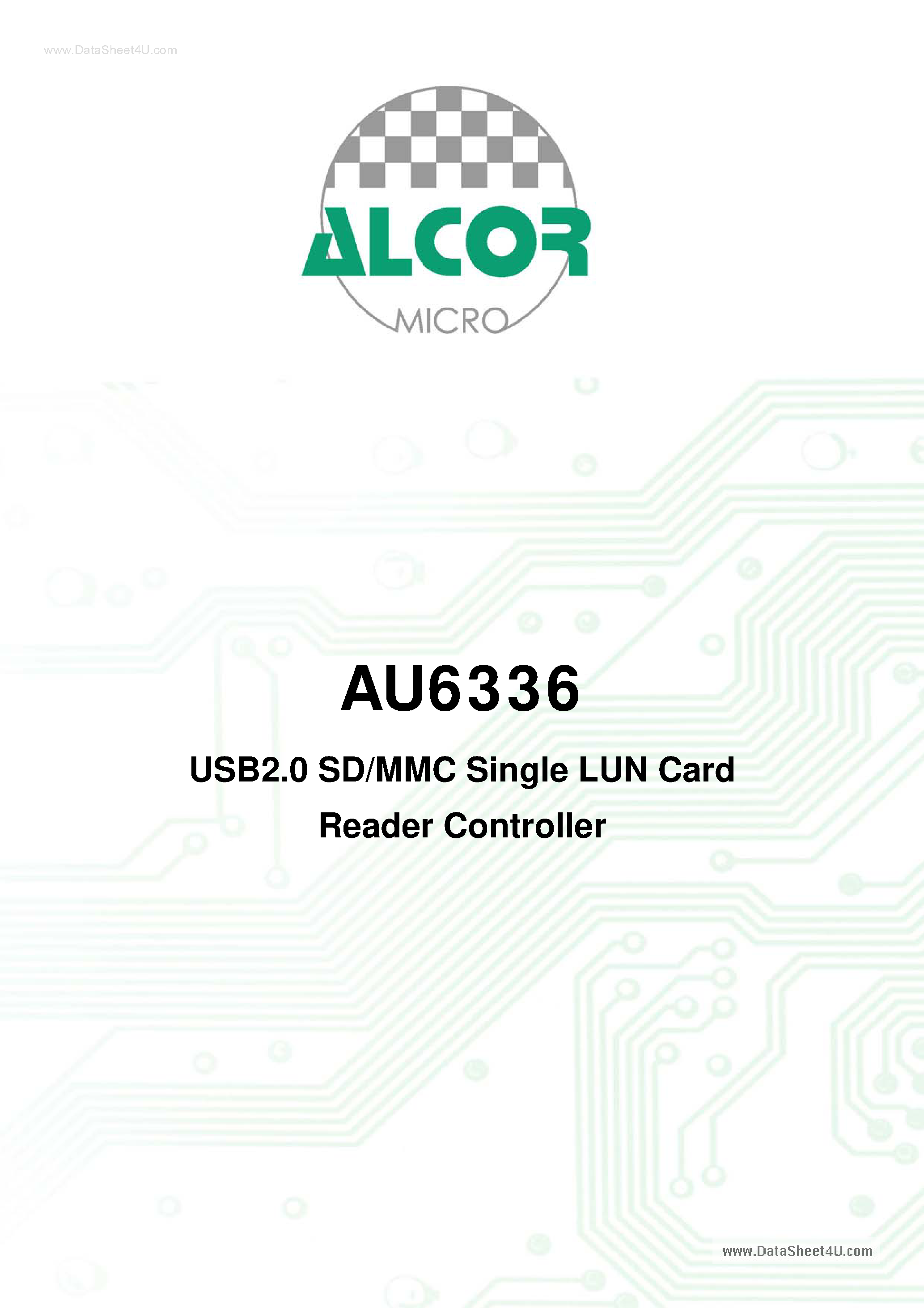 Datasheet AU6336 page 2 Datasheet AU6336 - USB2.0 SD/MMC Single LUN Card Reader Controller page 2