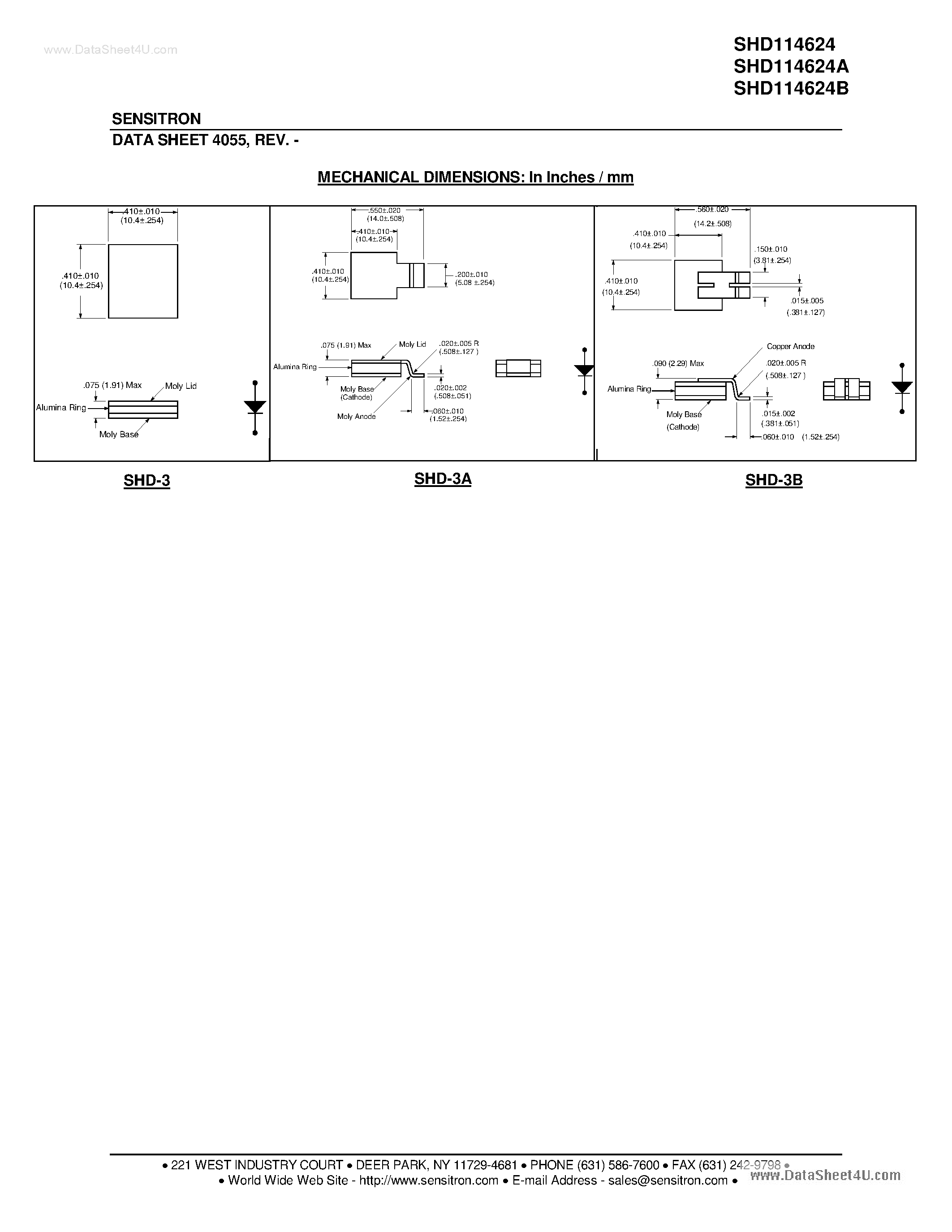 Datasheet SHD114624 page 2 Datasheet SHD114624 - HERMETIC POWER SCHOTTKY RECTIFIER page 2