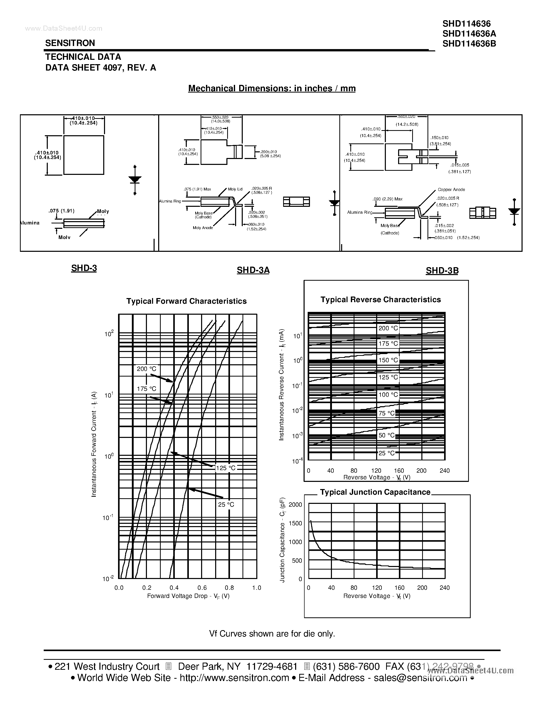 Datasheet SHD114636 page 2 Datasheet SHD114636 - HERMETIC POWER SCHOTTKY RECTIFIER page 2
