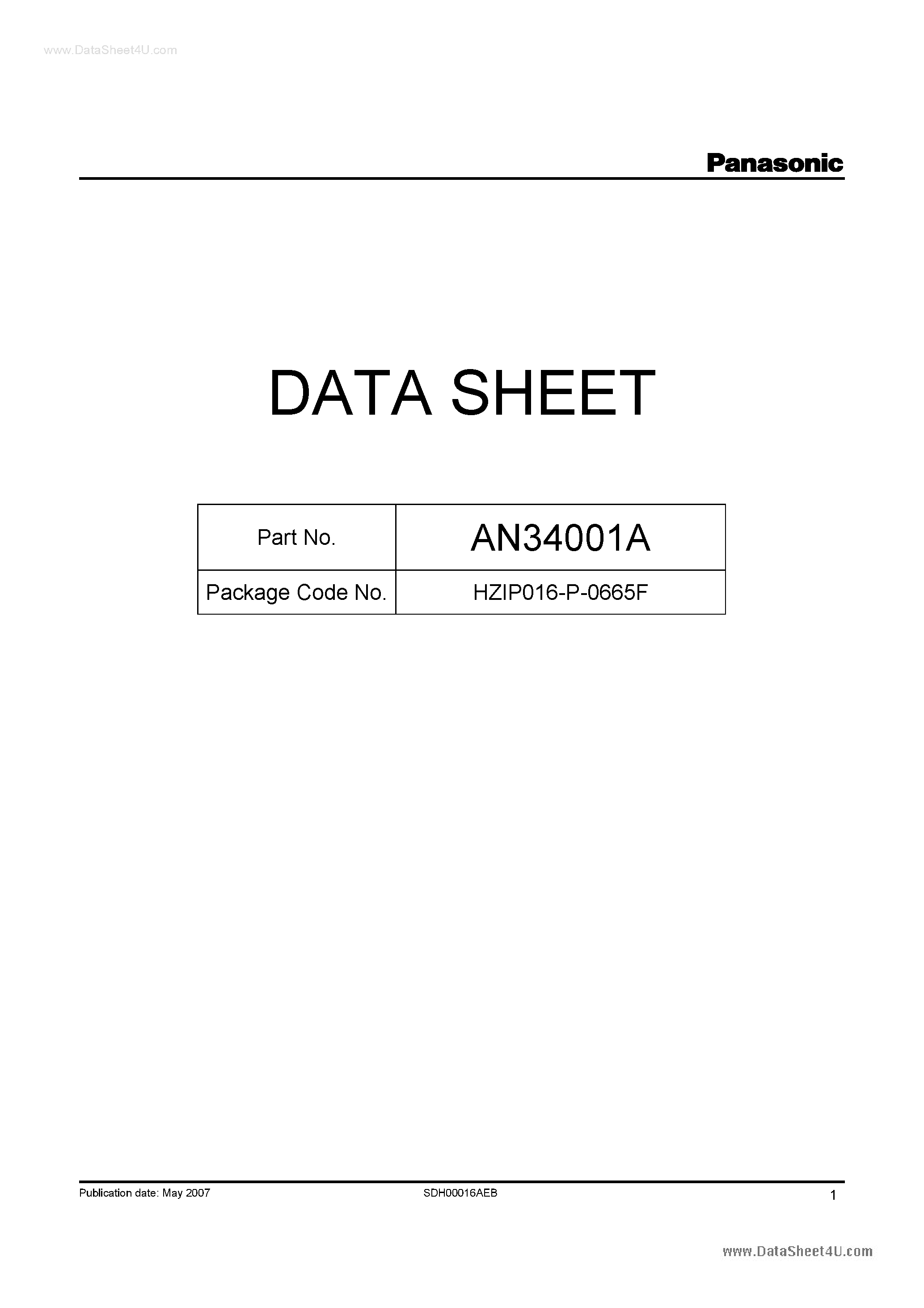 Даташит AN34001A - 9-Output Linear Voltage Regulator страница 1