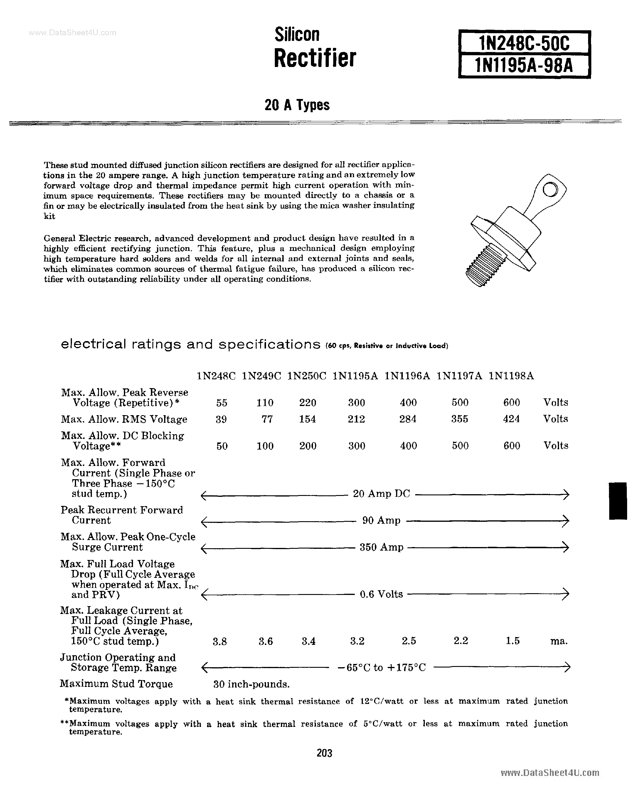 Datasheet 1N248C - (1N248C - 1N250C) Silicon Rectifier page 2