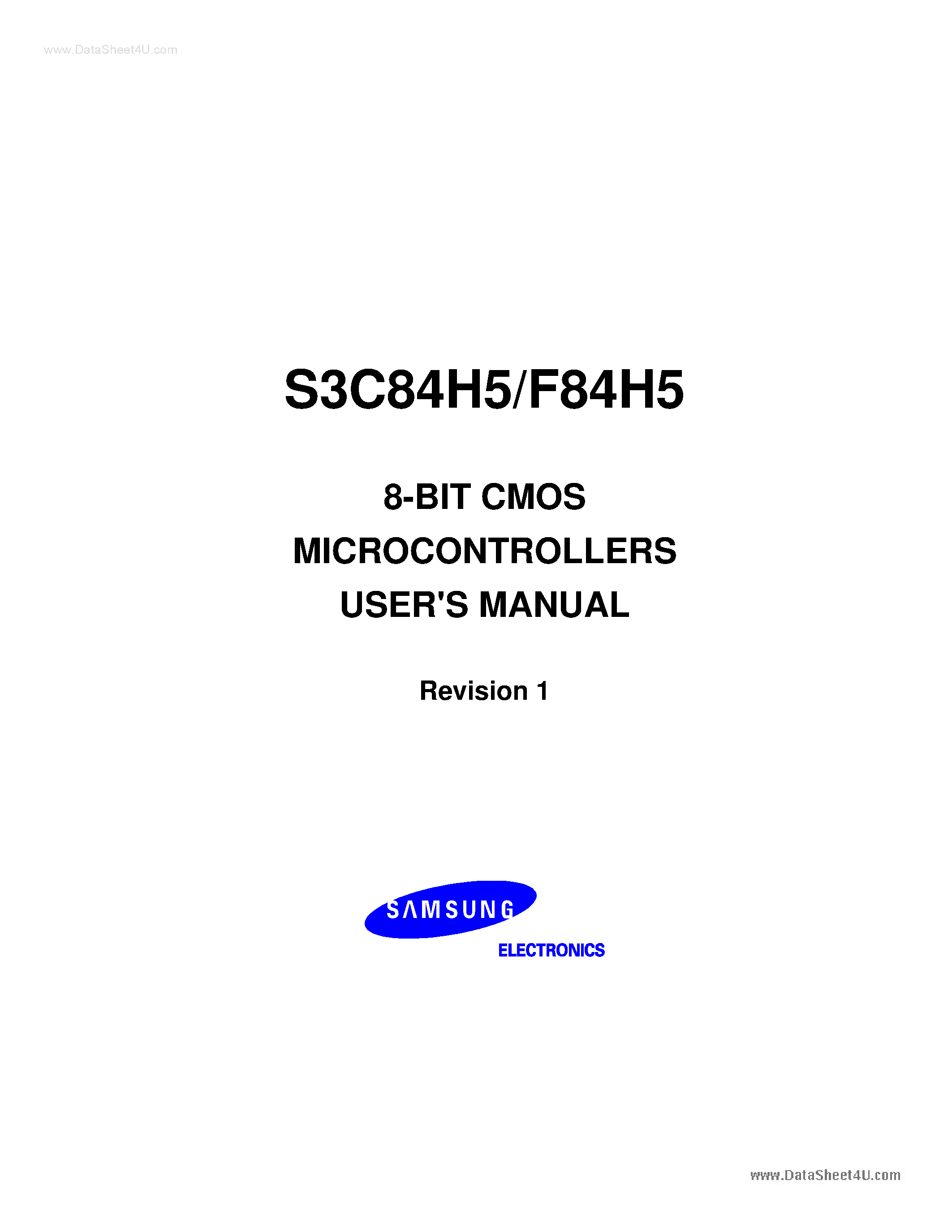 Даташит S3F84H5 - 8-bit single-chip CMOS microcontrollers страница 1