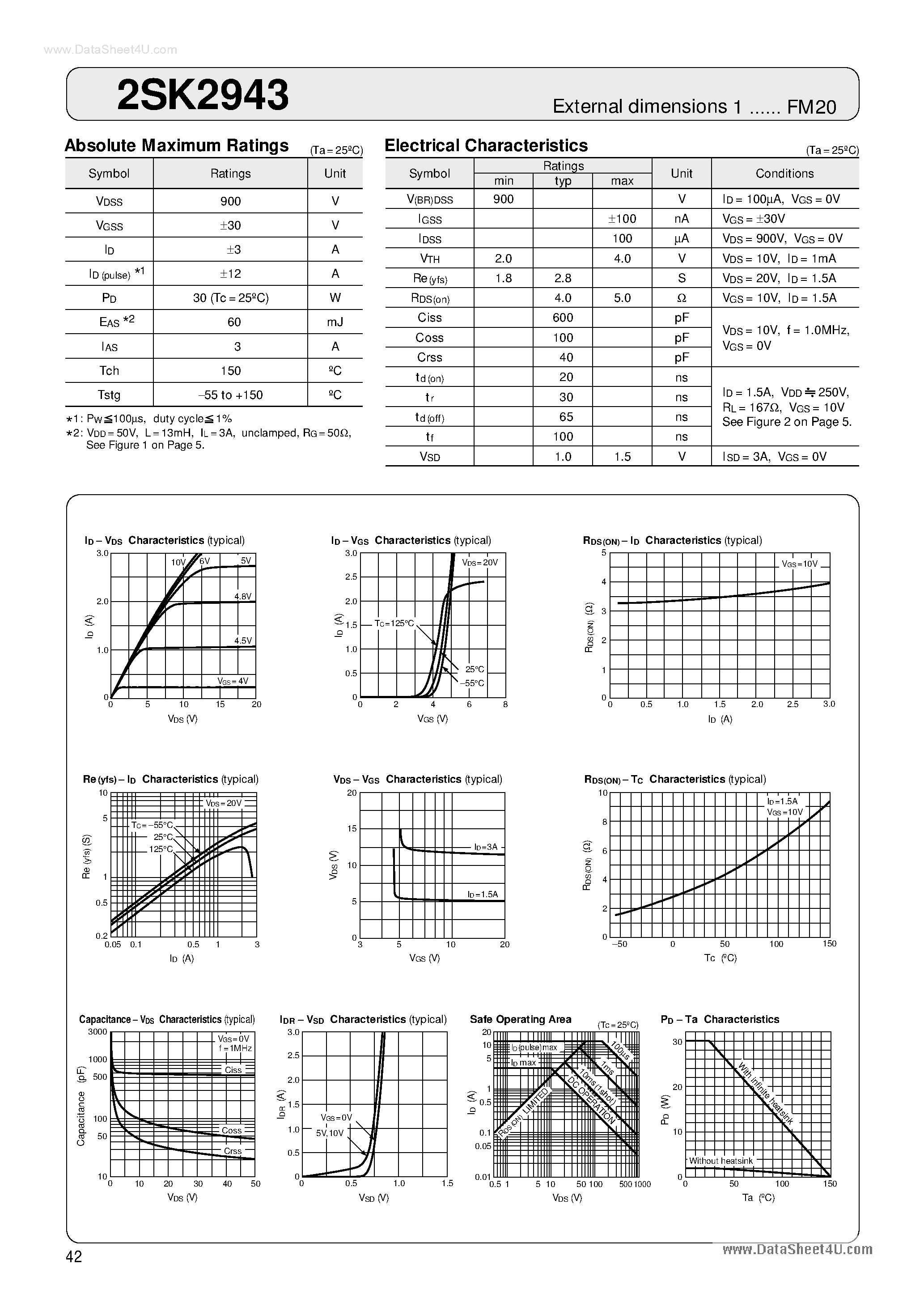 Datasheet K2943 page 1 Datasheet K2943 - Search -----> 2SK2943 page 1