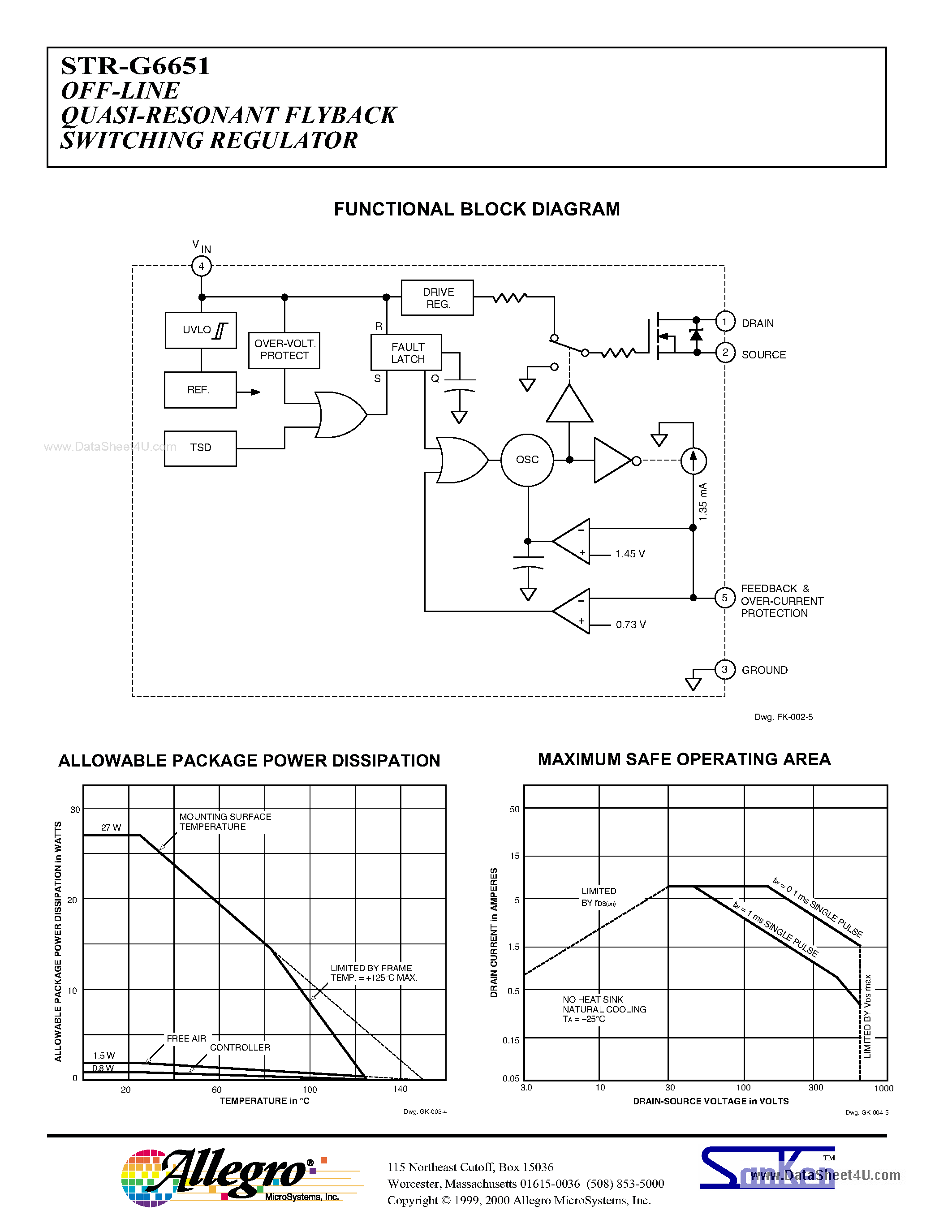 Datasheet STRG6622 page 2 Datasheet STRG6622 - (STRG66xx) OFF-LINE QUASI-RESONANT FLYBACK SWITCHING REGULATOR page 2