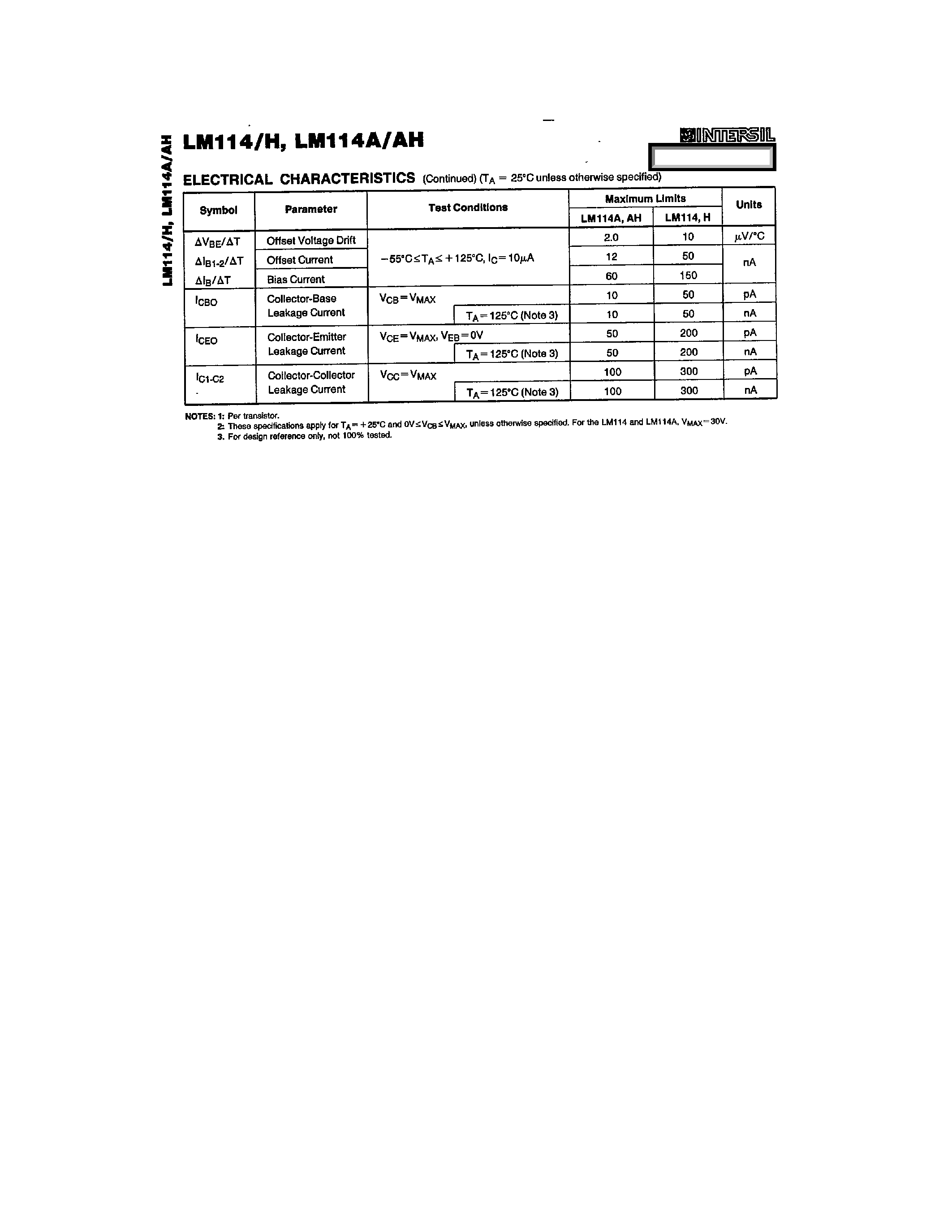 Datasheet LM114 page 2 Datasheet LM114 - MONOLITHIC DUAL NPN GENERAL PURPOSE AMPLIFIER page 2