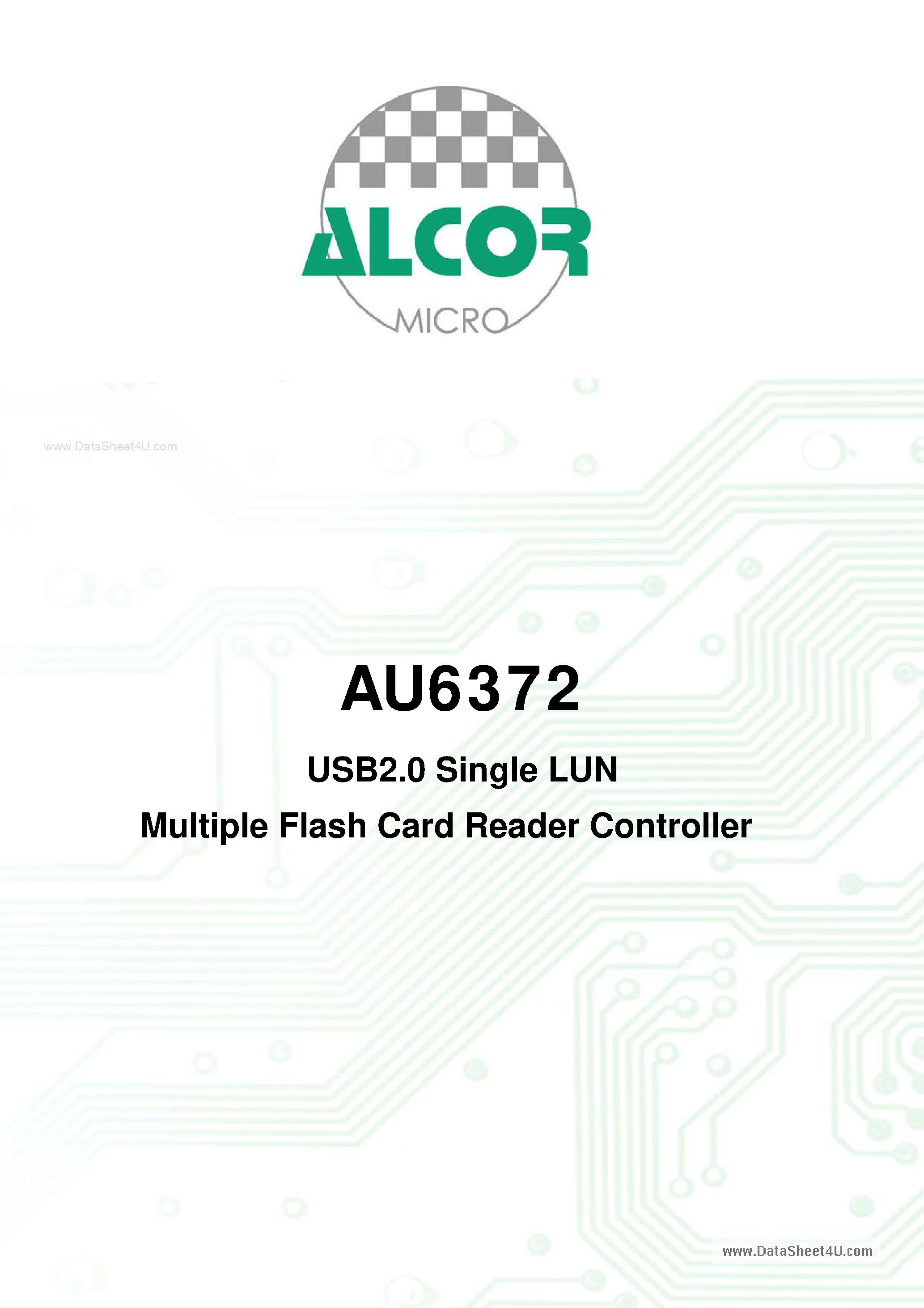 Datasheet AU6372 - USB2.0 Single LUN Multiple Flash Card Reader Controller page 2