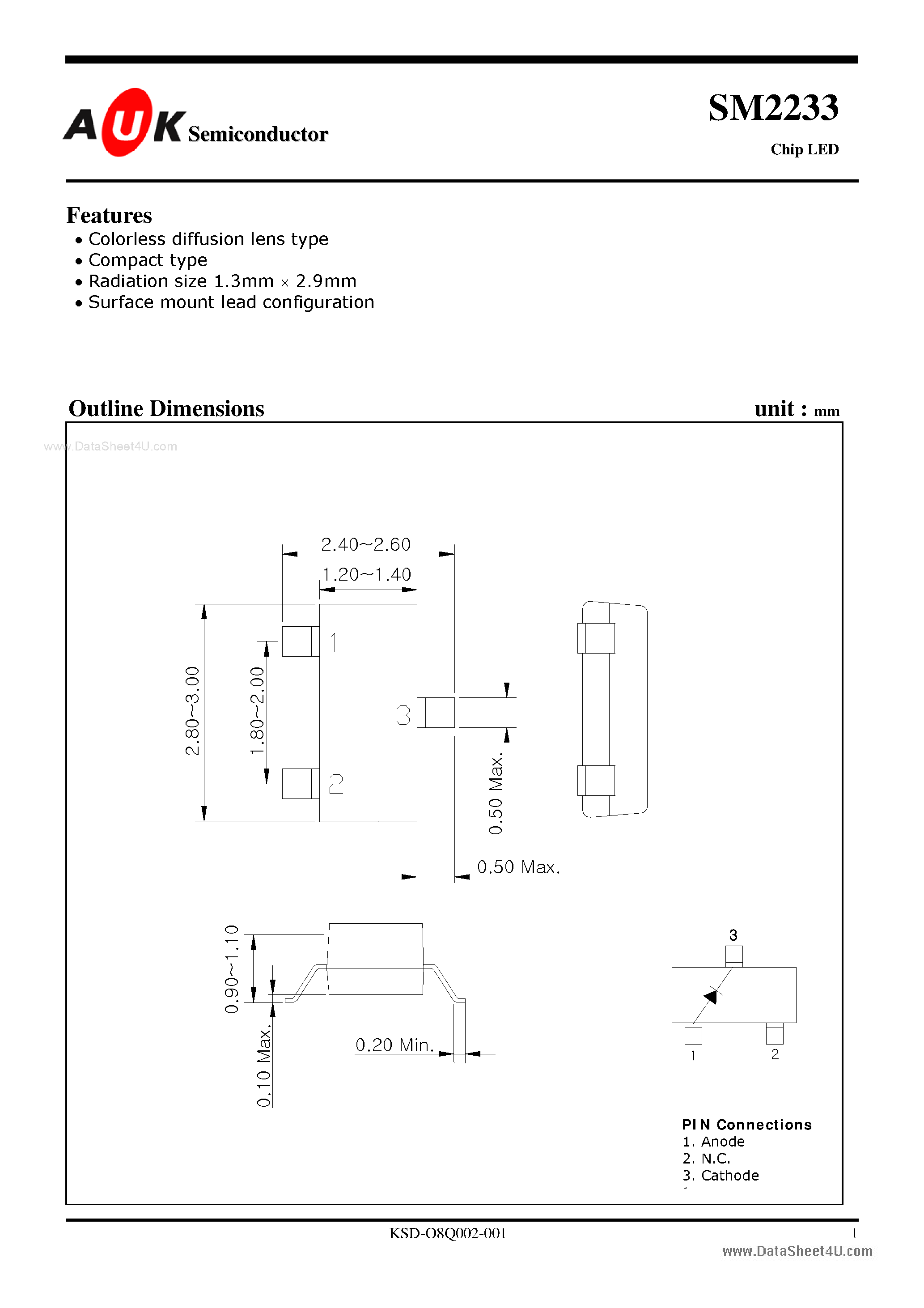 Datasheet SM2233 - Chip LED page 1
