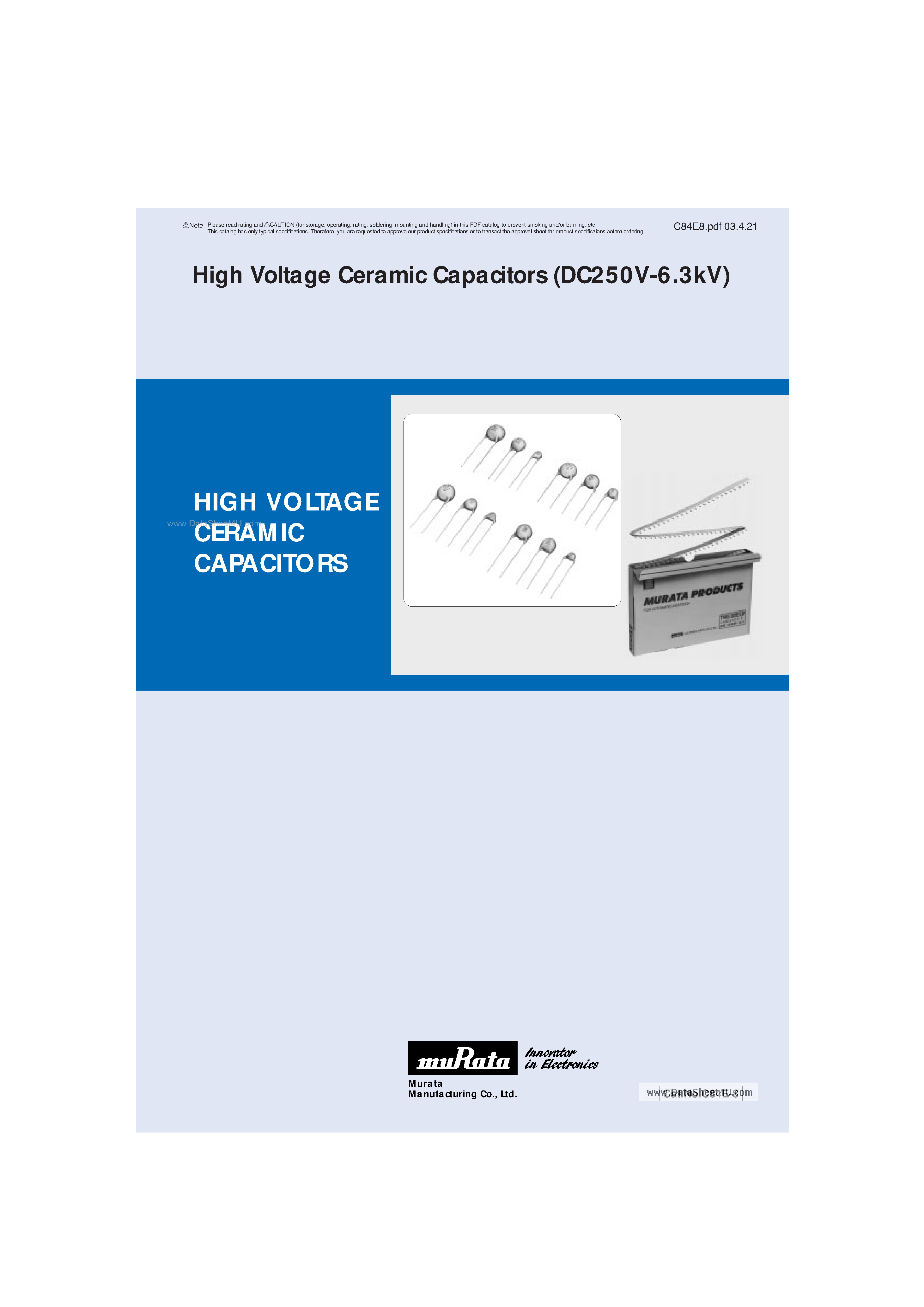 Datasheet DEHR32E472KA2B - Capacitor page 1
