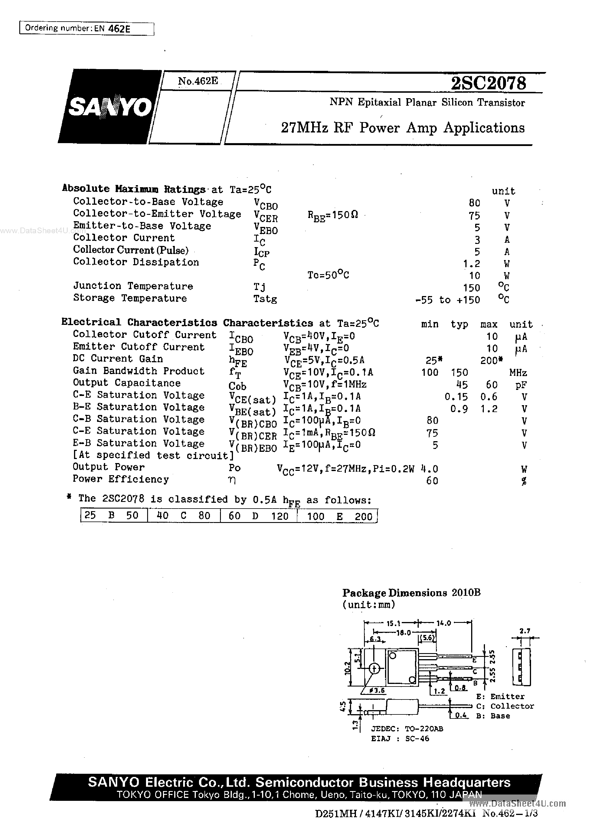 Datasheet C2078 page 1 Datasheet C2078 - Search -----> 2SC2078 page 1