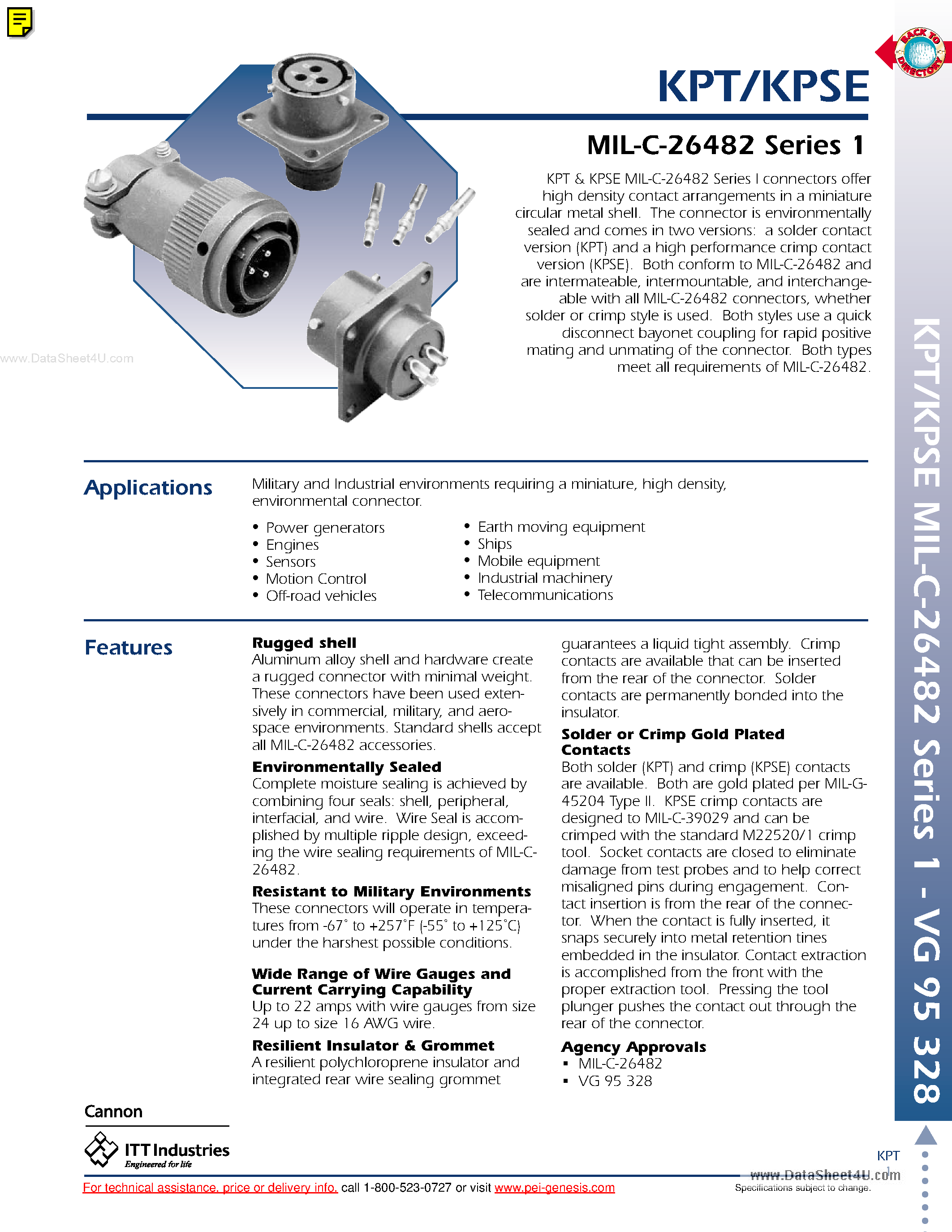 Datasheet KPSE - Connectors page 1