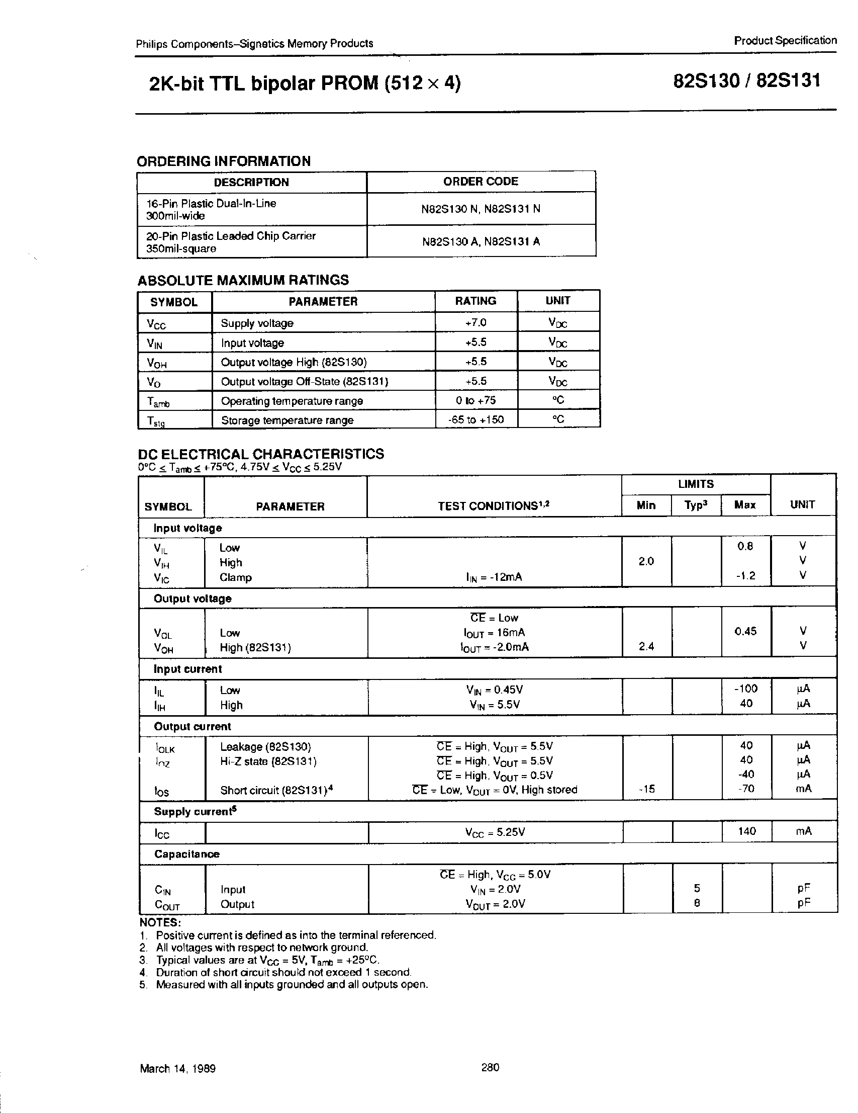 Даташит N82S130 - 2K-Bit TTL Bipolar PROM страница 2