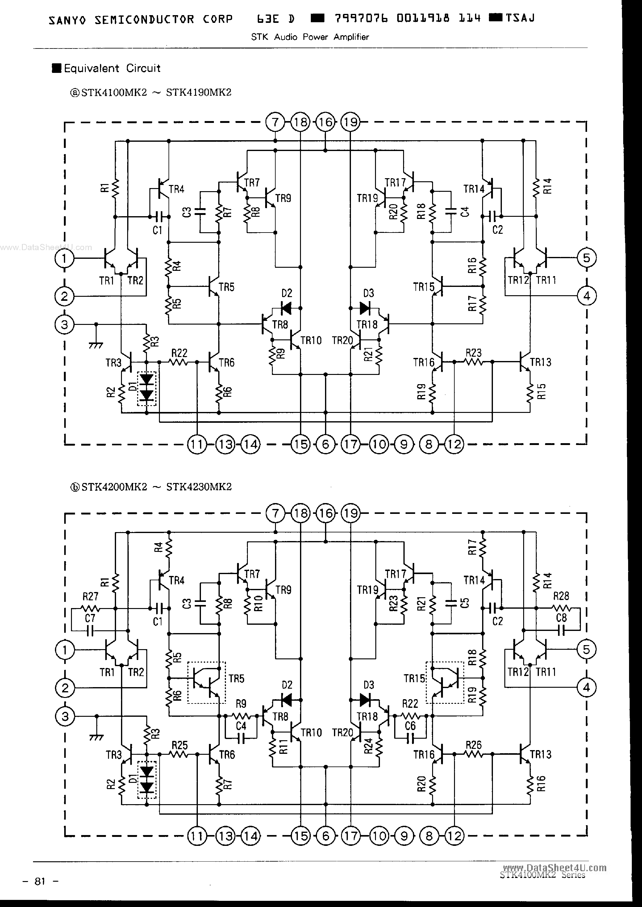 Datasheet STK4130MK2 page 2 Datasheet STK4130MK2 - (STK4100MK2 Series) STK Audio Power Amplifier page 2