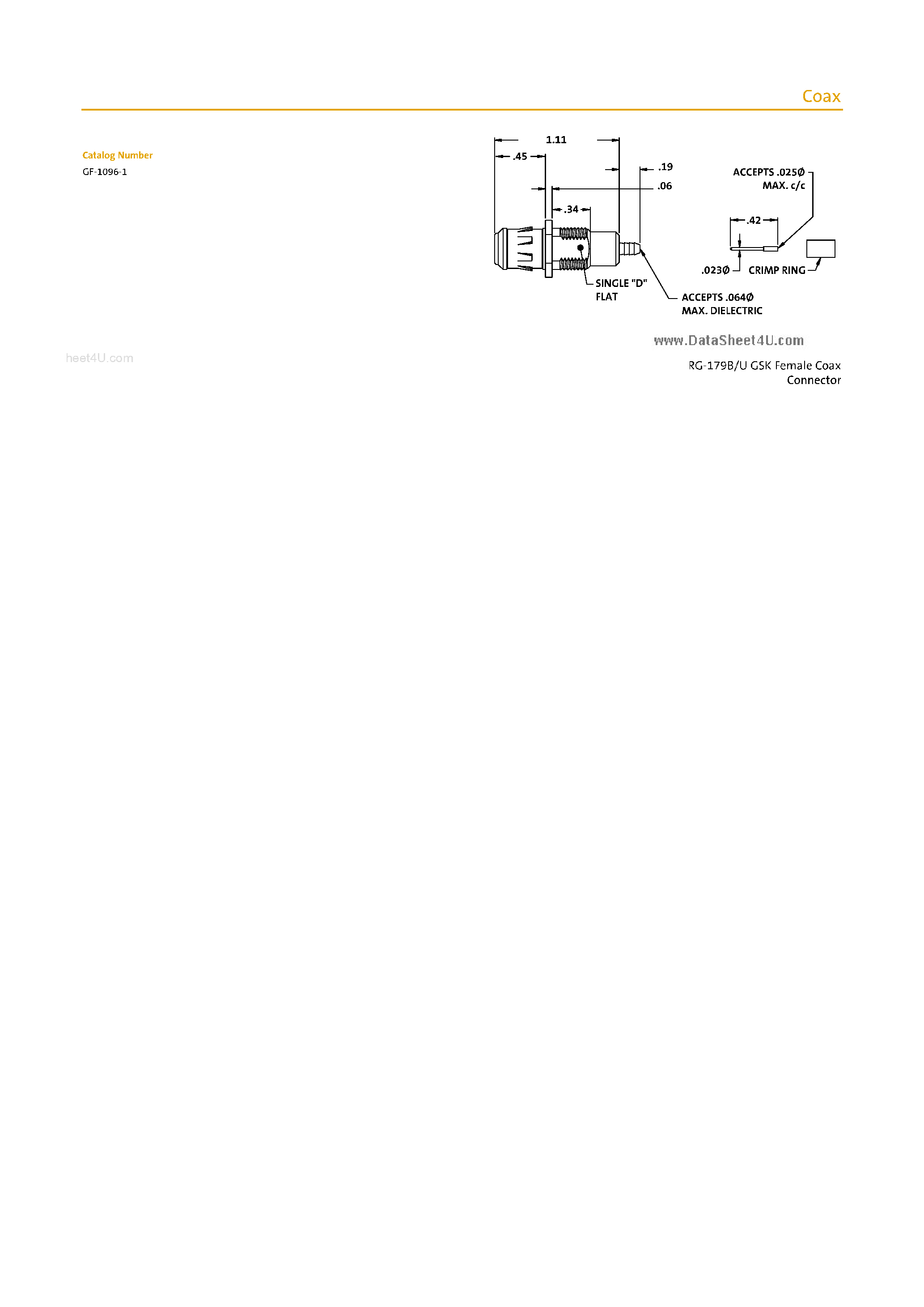Даташит GF-1096-1 - Coax страница 1