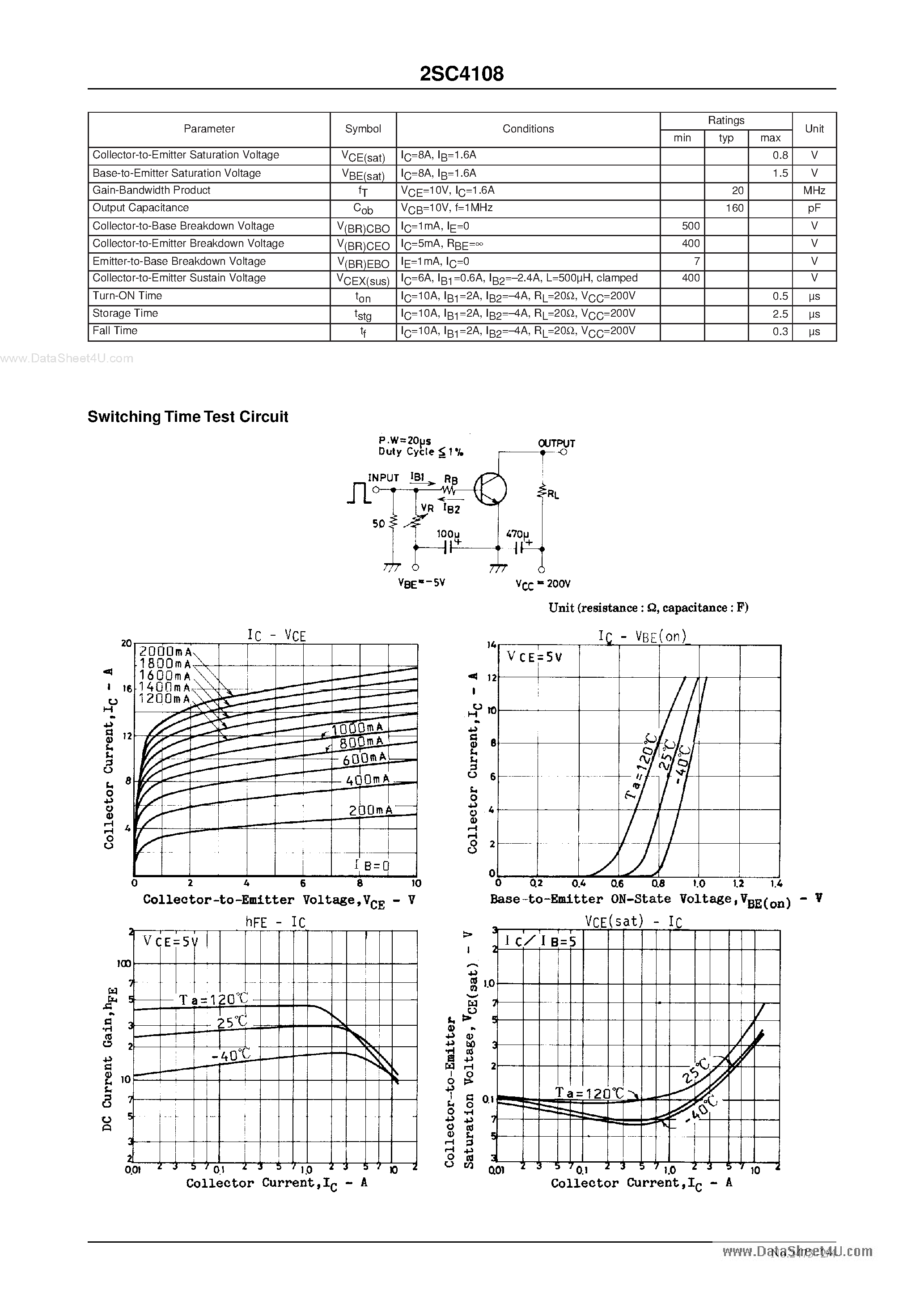 Даташит C4108 - Search -----> 2SC4108 страница 2