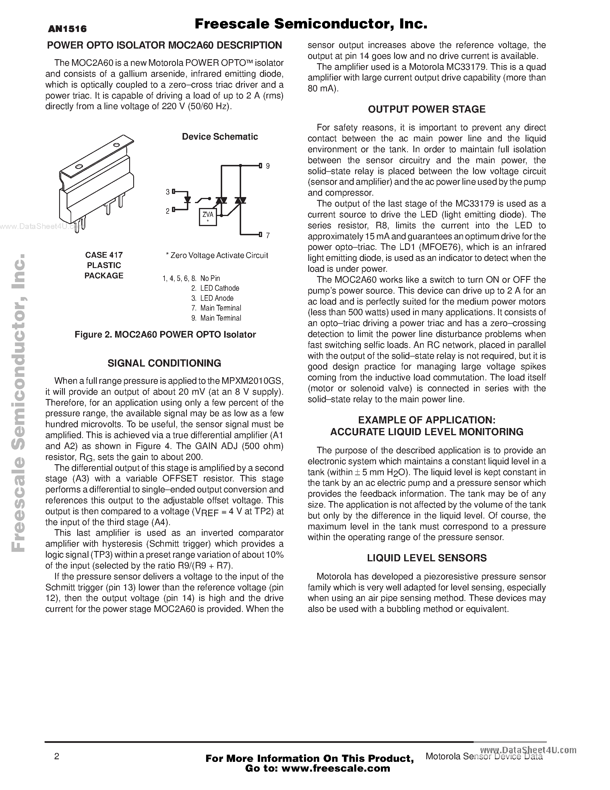 Datasheet AN1516 - Liquid Level Control Using a Pressure Sensor page 2