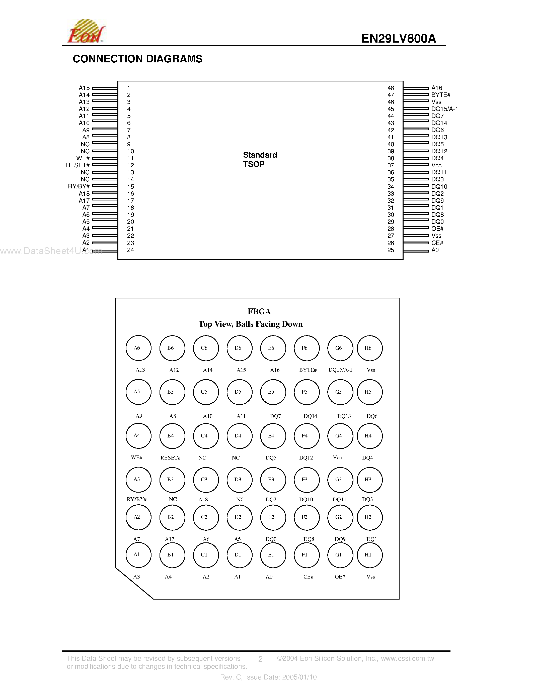 Datasheet EN29LV800A - 8 Megabit (1024K x 8-bit / 512K x 16-bit) Flash Memory Boot Sector Flash Memory page 2
