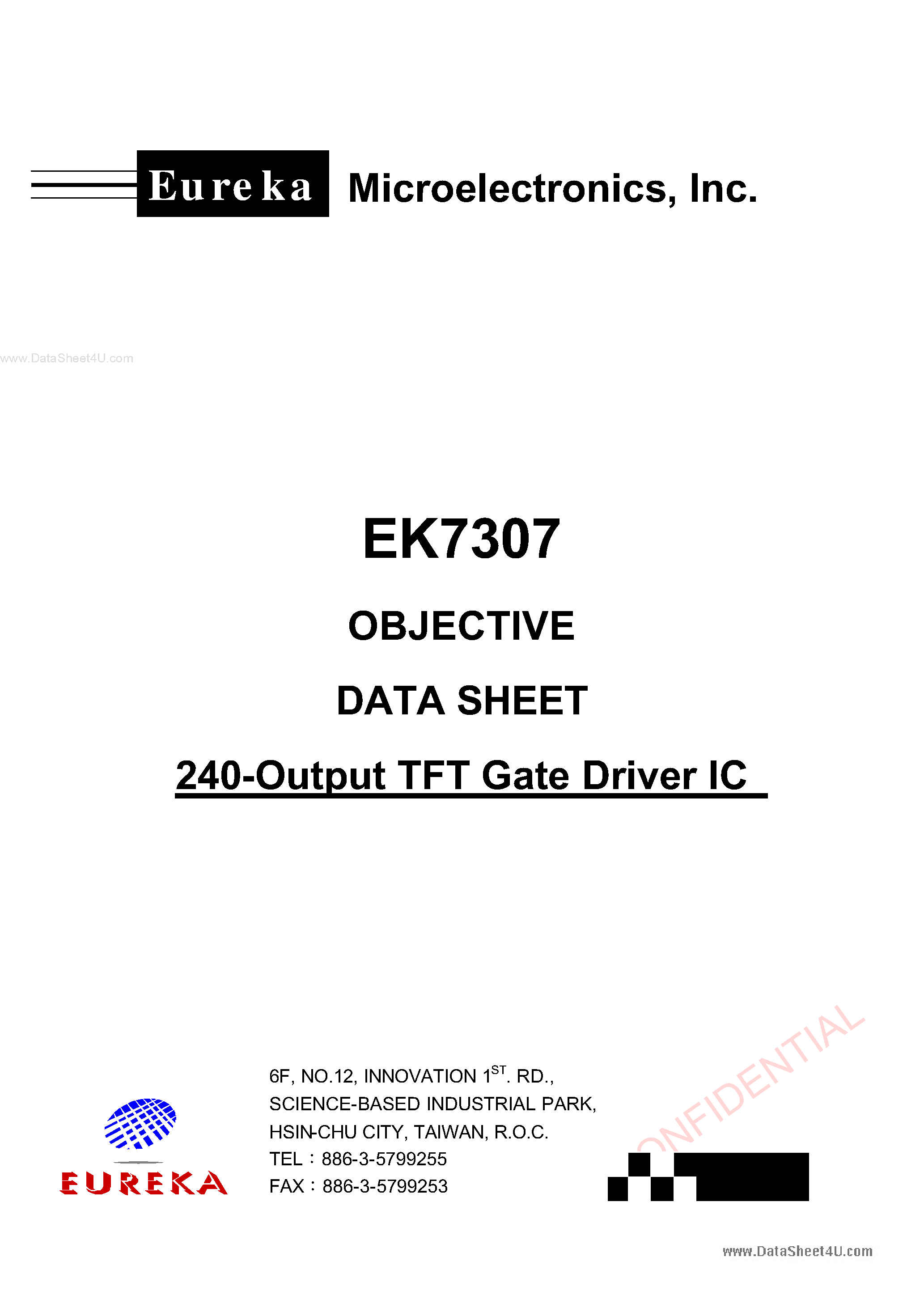 Даташит на микросхему EK7307 страница 2 Даташит EK7307 - 240-Output Gate Driver /COG/2 Level страница 2