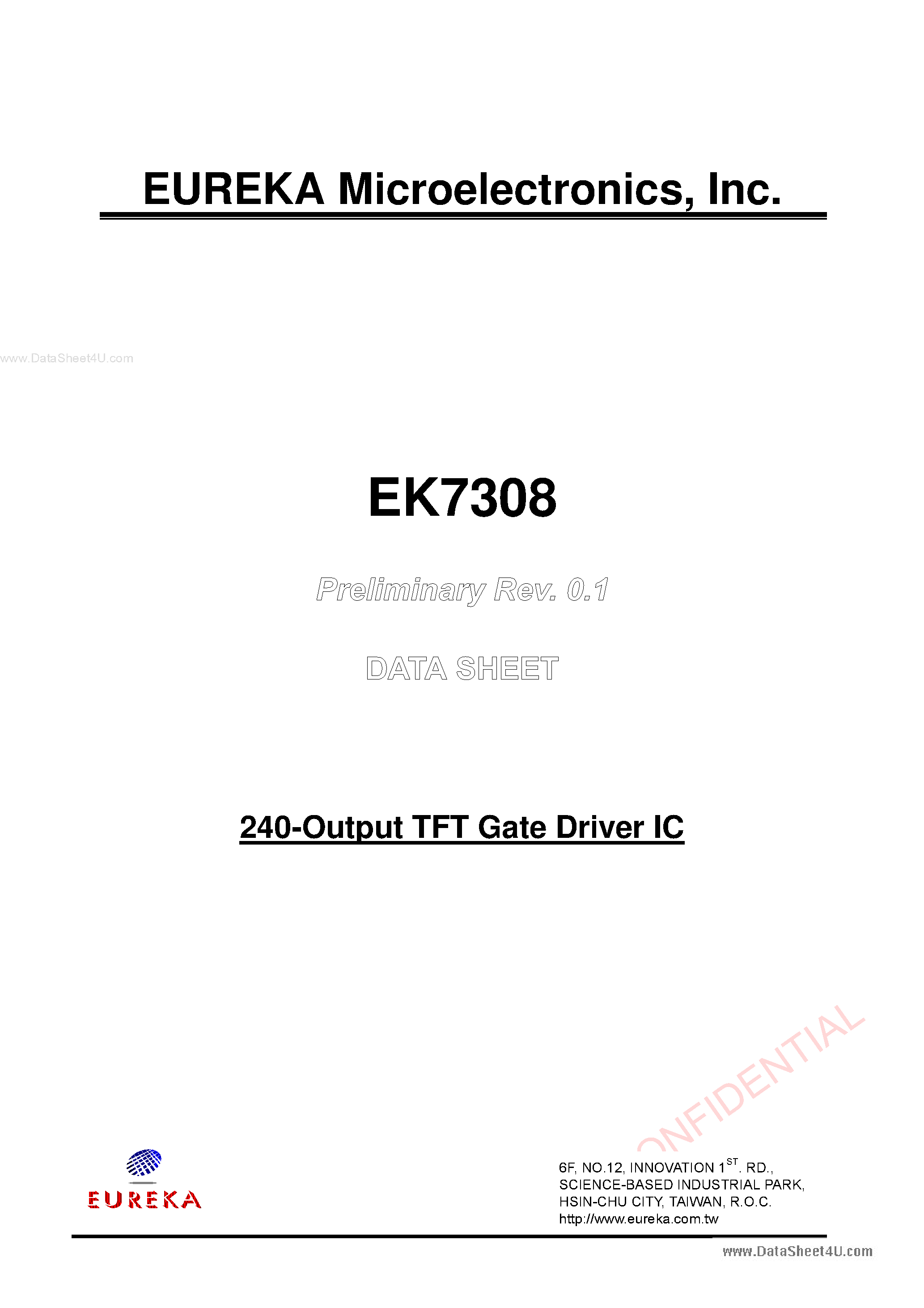 Даташит на микросхему EK7308 страница 2 Даташит EK7308 - 240-Output Gate Driver /COG/2 Level страница 2
