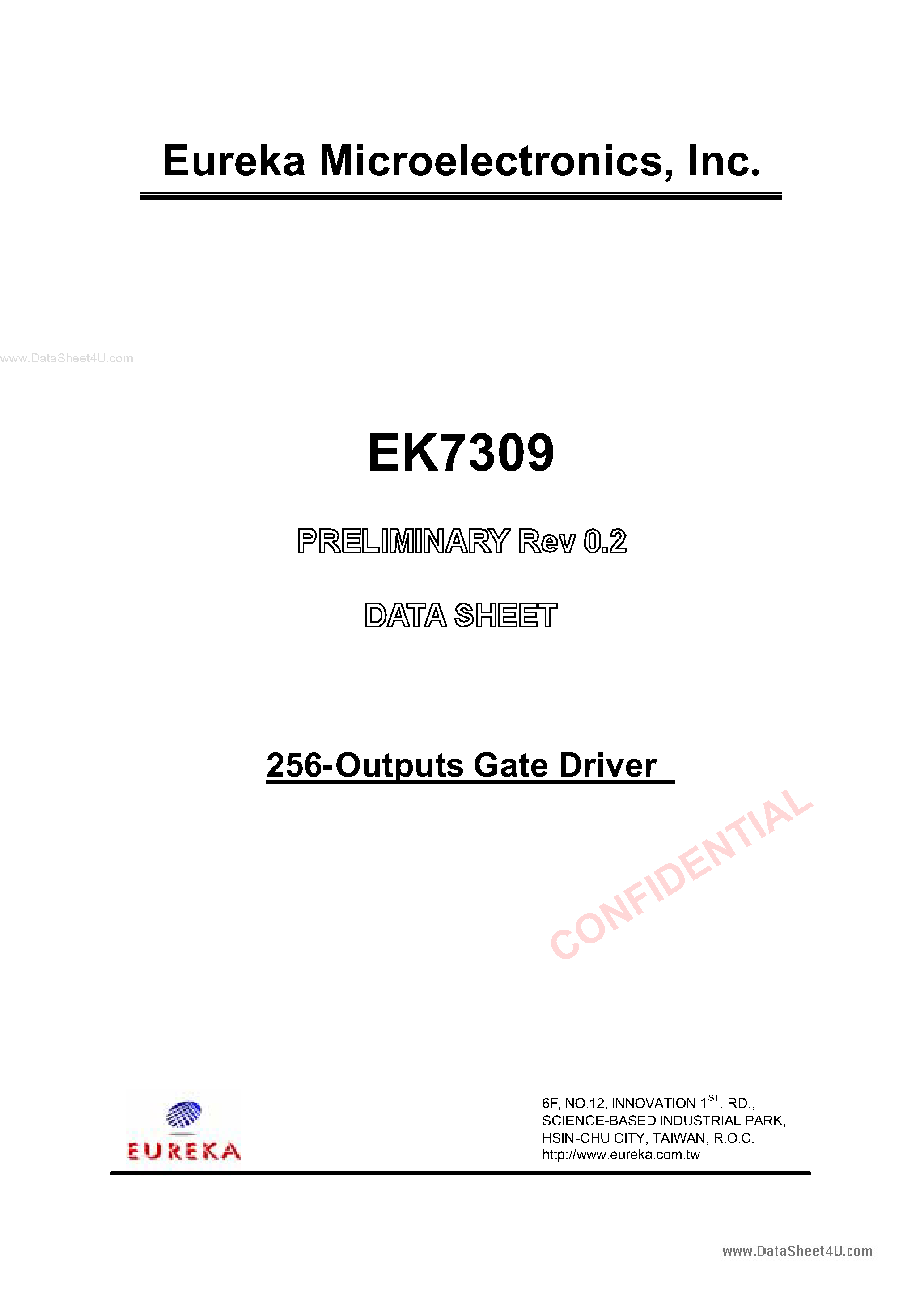 Даташит на микросхему EK7309 страница 2 Даташит EK7309 - 256-Output Gate Driver /COF/2 Level страница 2