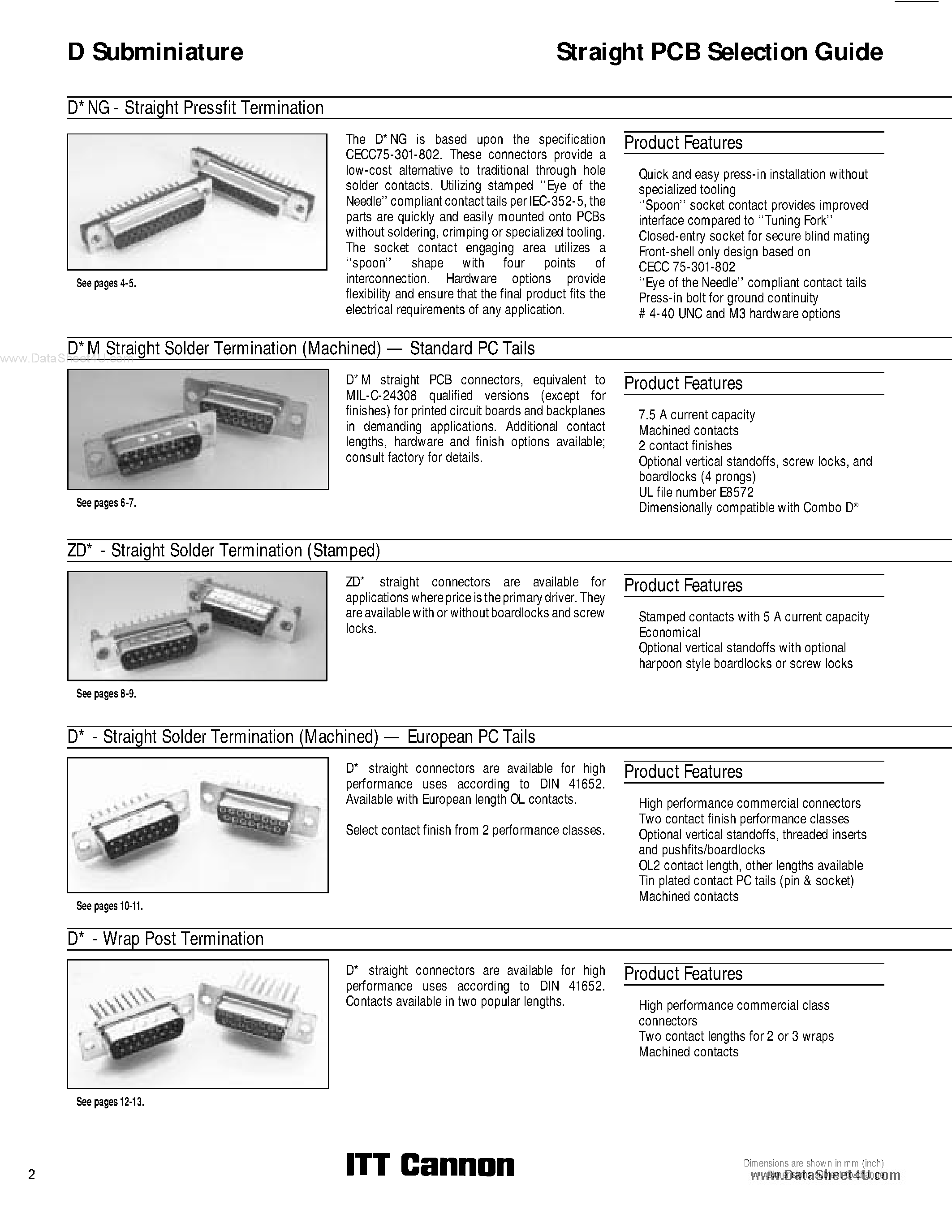 Datasheet DCMZ8H8SNA197 - D Subminature page 1