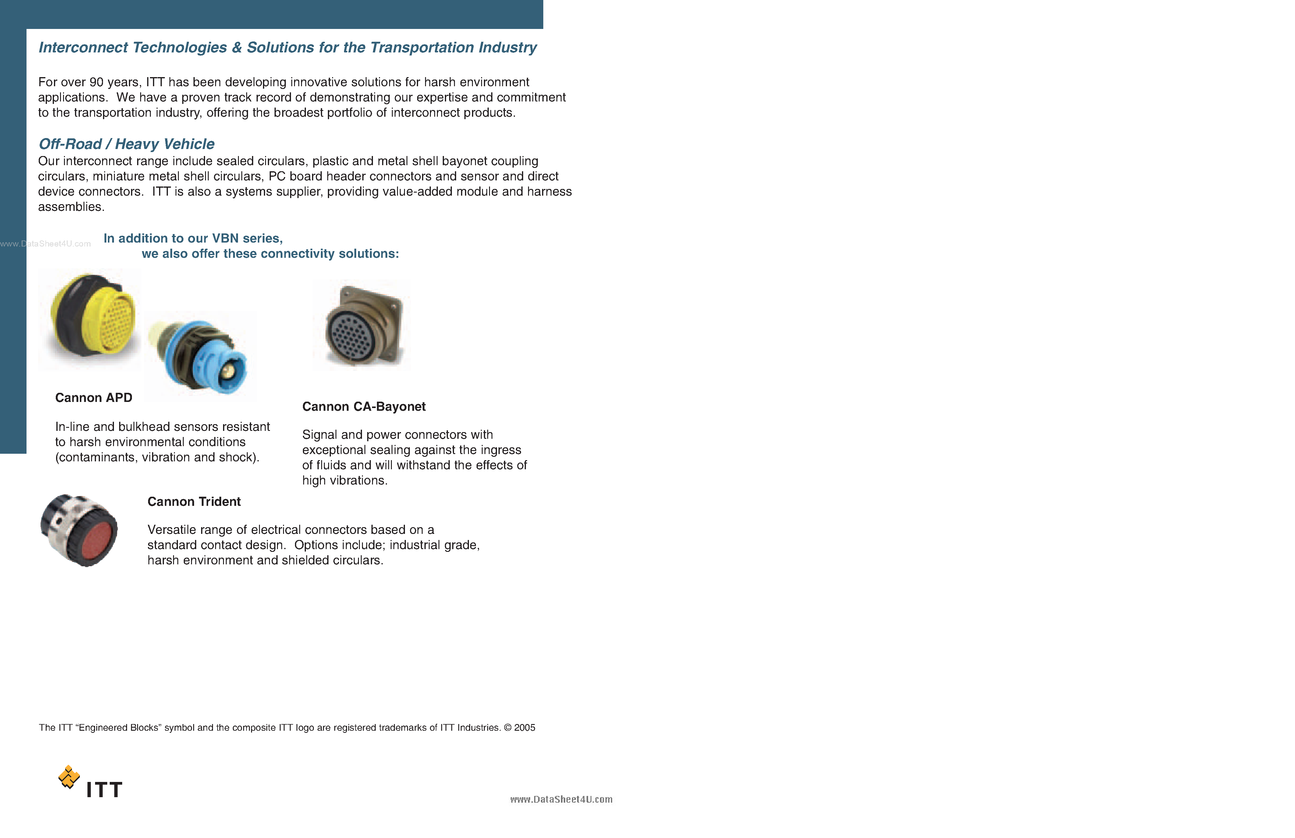 Datasheet VBN page 2 Datasheet VBN - Veam VBN Connectors page 2