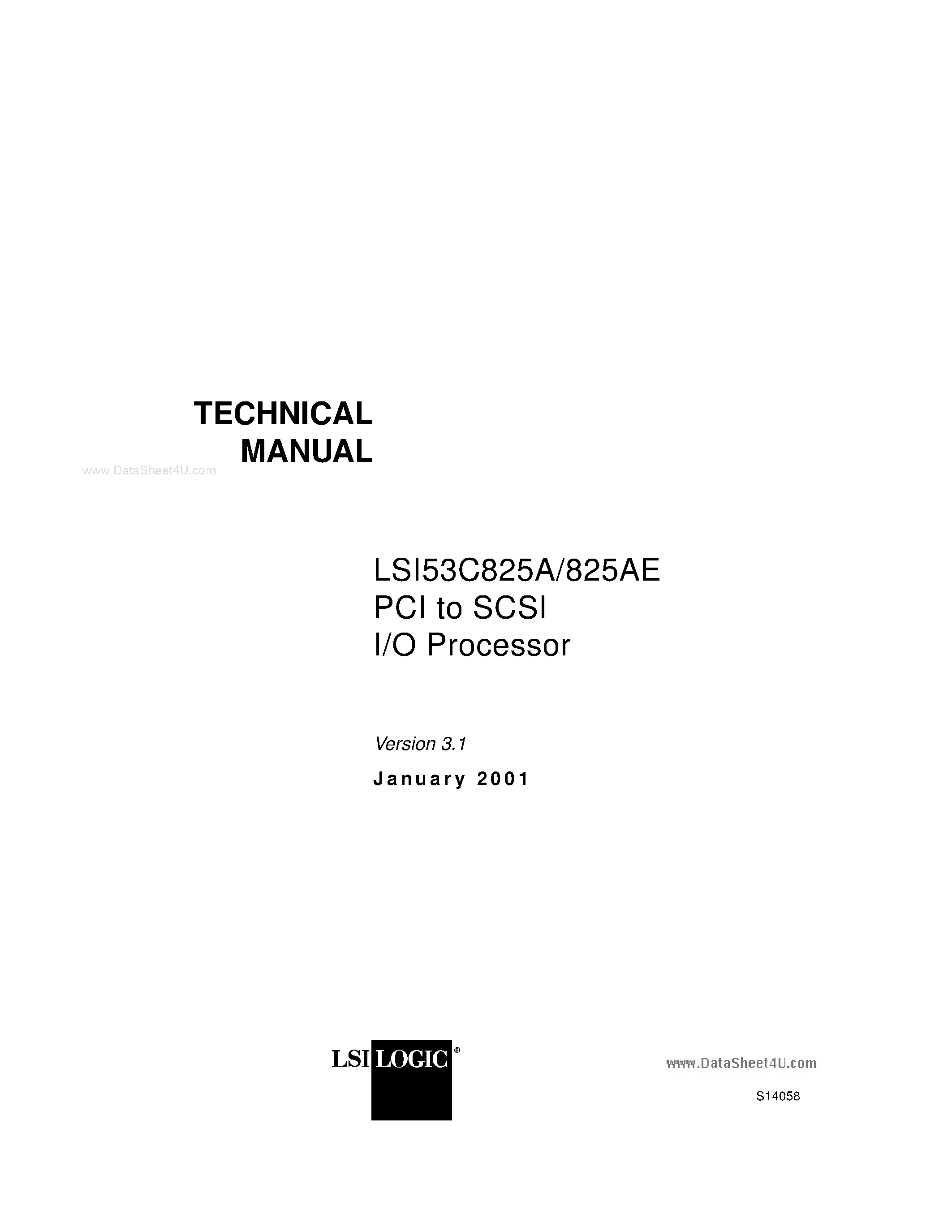 Datasheet LSI53C825A - Pci to Ultra Scsi I/o Processor Technical Manual page 1