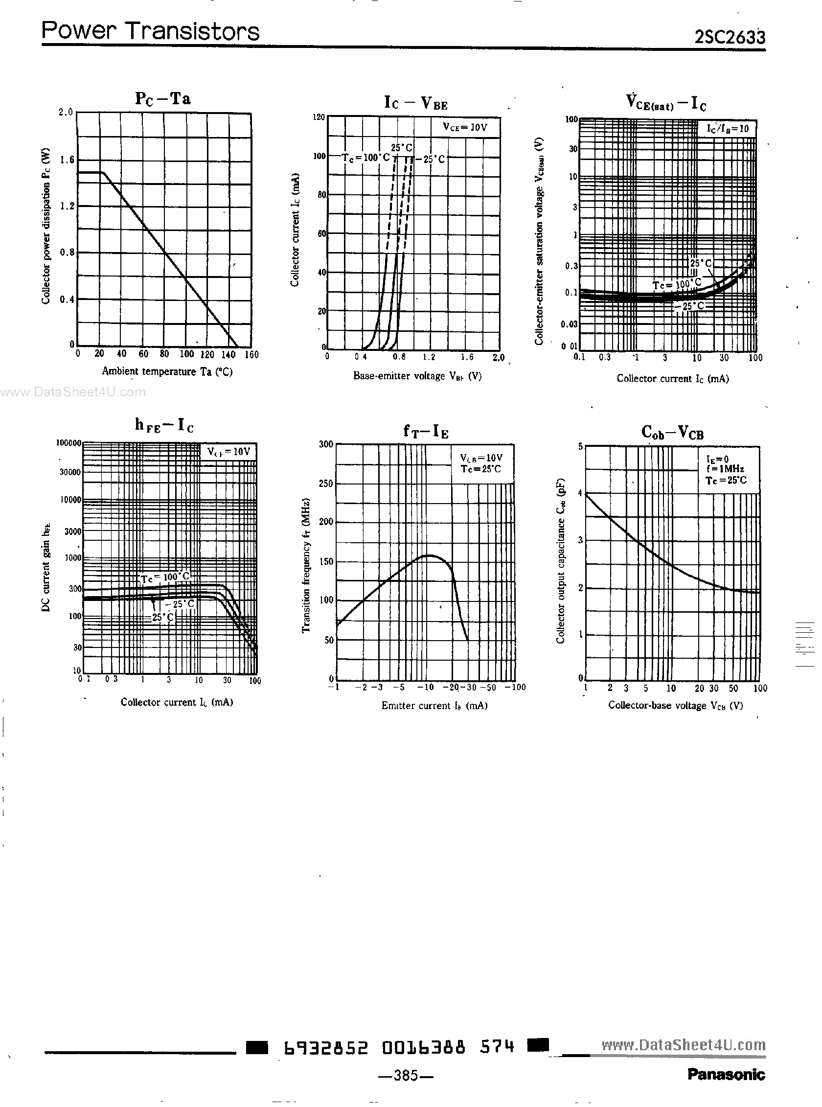 Datasheet 2SC2633 page 2 Datasheet 2SC2633 - Silicon NPN Power Transistor page 2