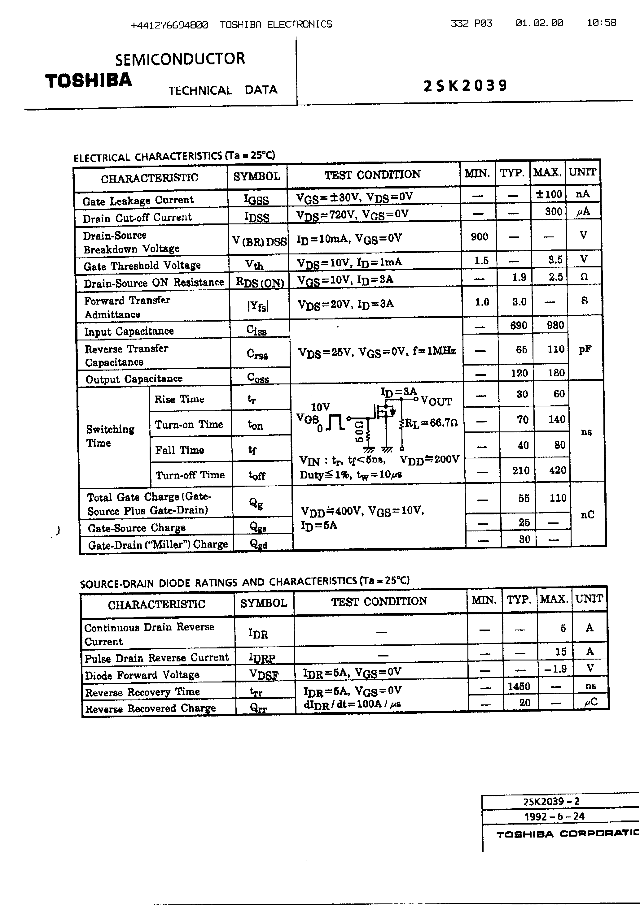 Даташит на микросхему K2039 страница 2 Даташит K2039 - Search -----> 2SK2039 страница 2