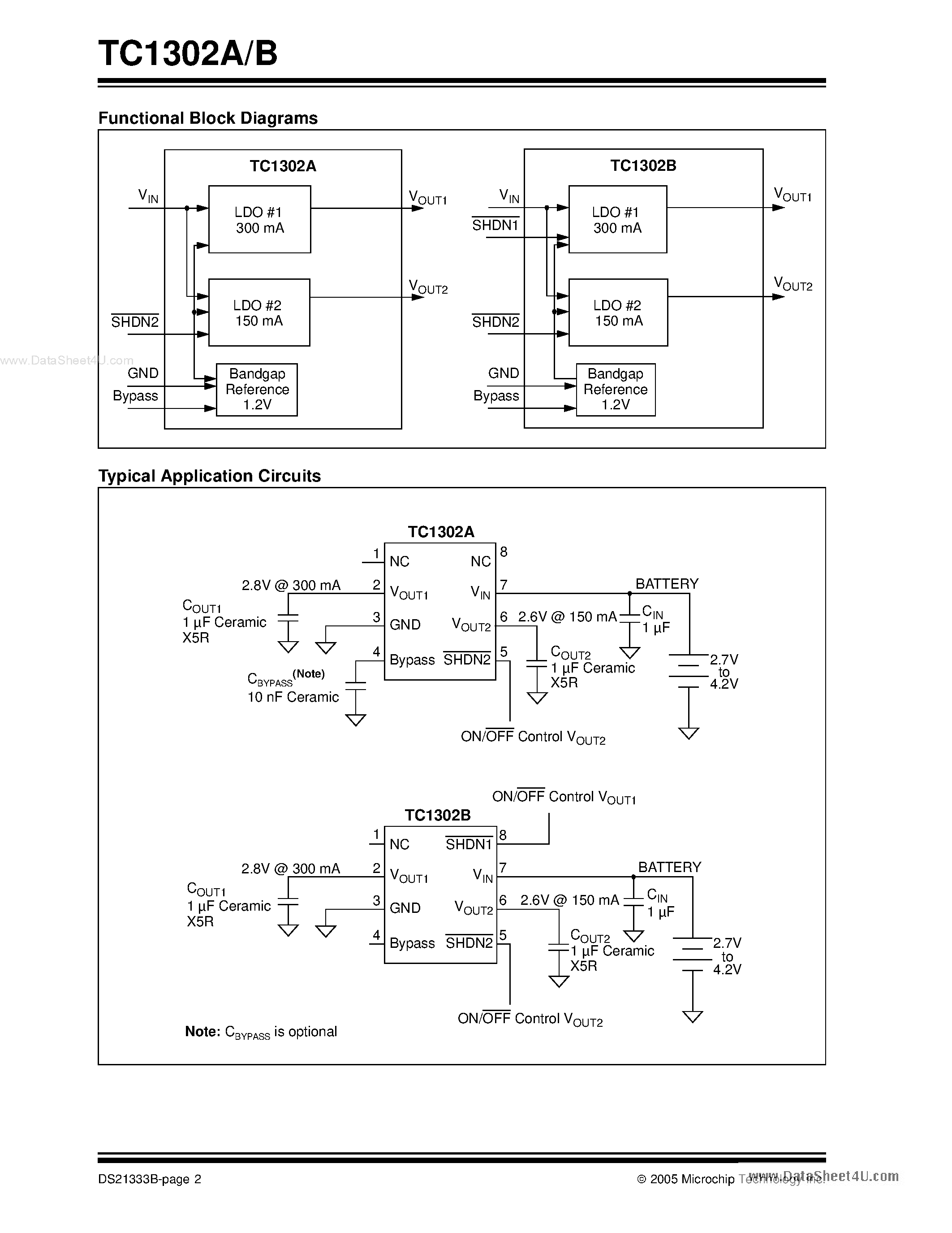 Datasheet TC1302A - LOW QUIESCENT CURRENT DUAL OUTPUT LDO page 2