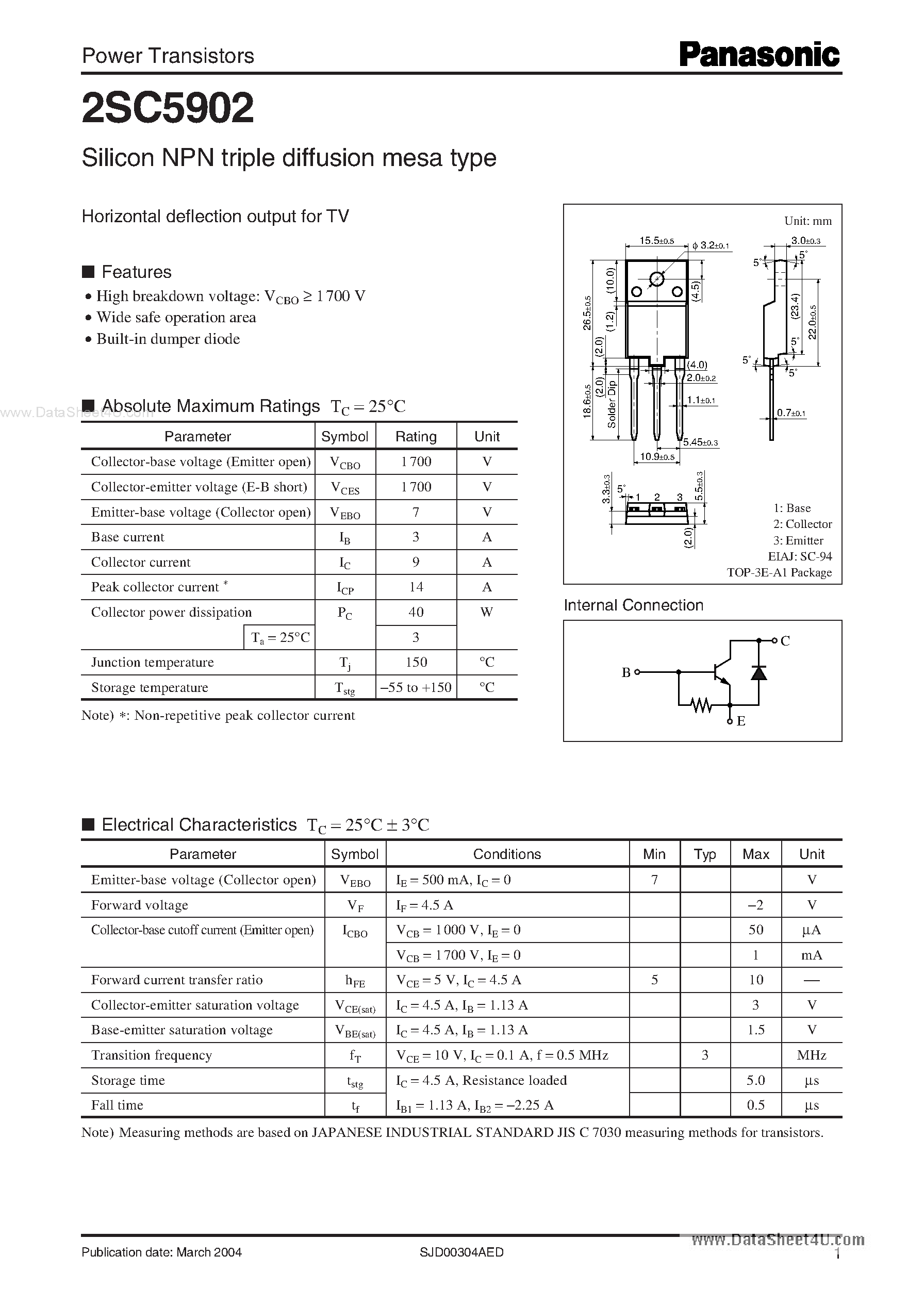 Даташит на микросхему C5902 страница 1 Даташит C5902 - Search -----> 2SC5902 страница 1